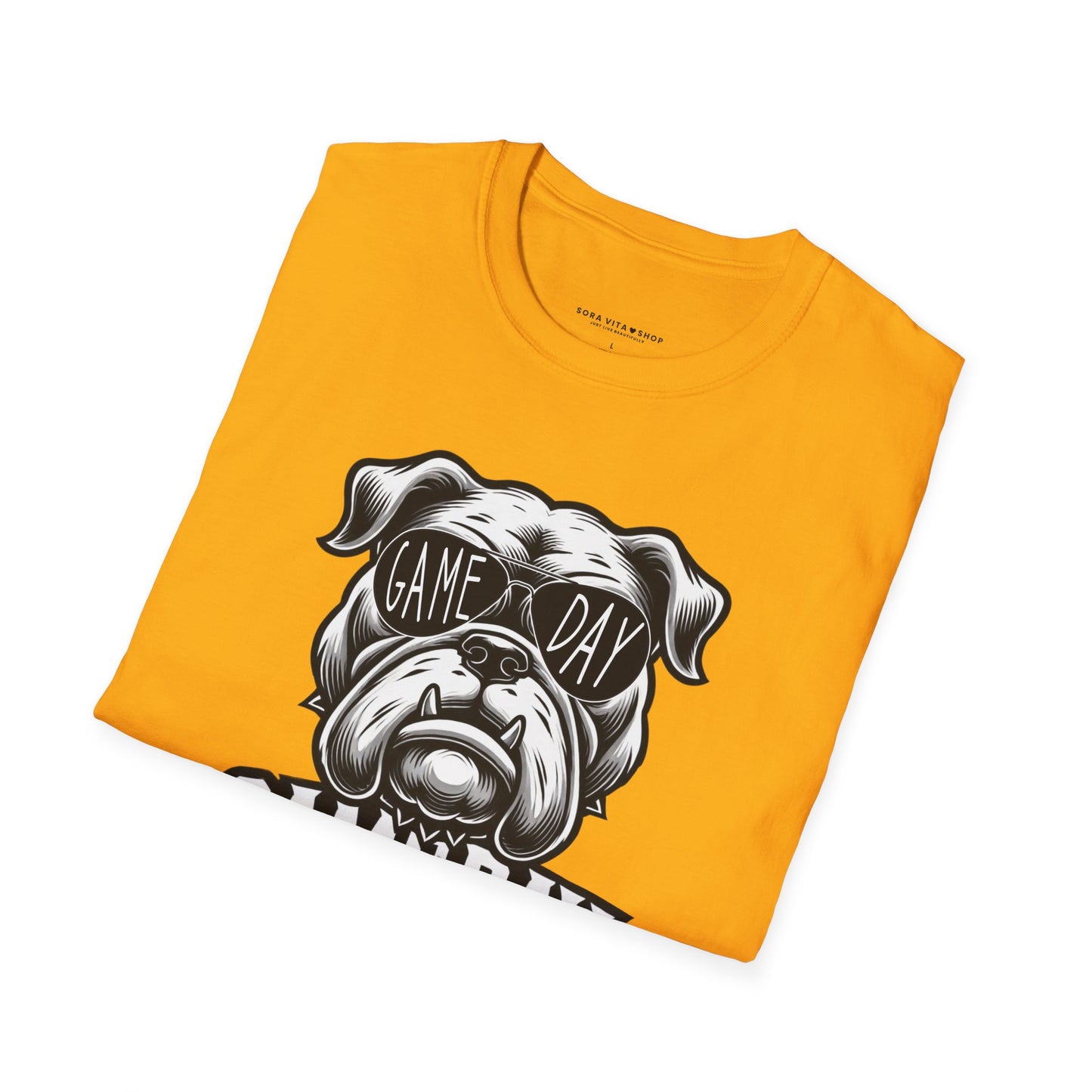 Game Day Bulldog Tee | Unisex Softstyle Comfort for Pet Lovers, Sports Fans & Everyday Style