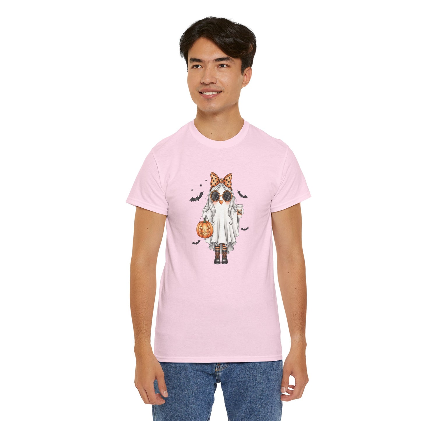 Spooky‑Cute Halloween Ghost Tee | Pumpkin Spice Vibes, Unisex Heavy Cotton Comfort for Fall Fun