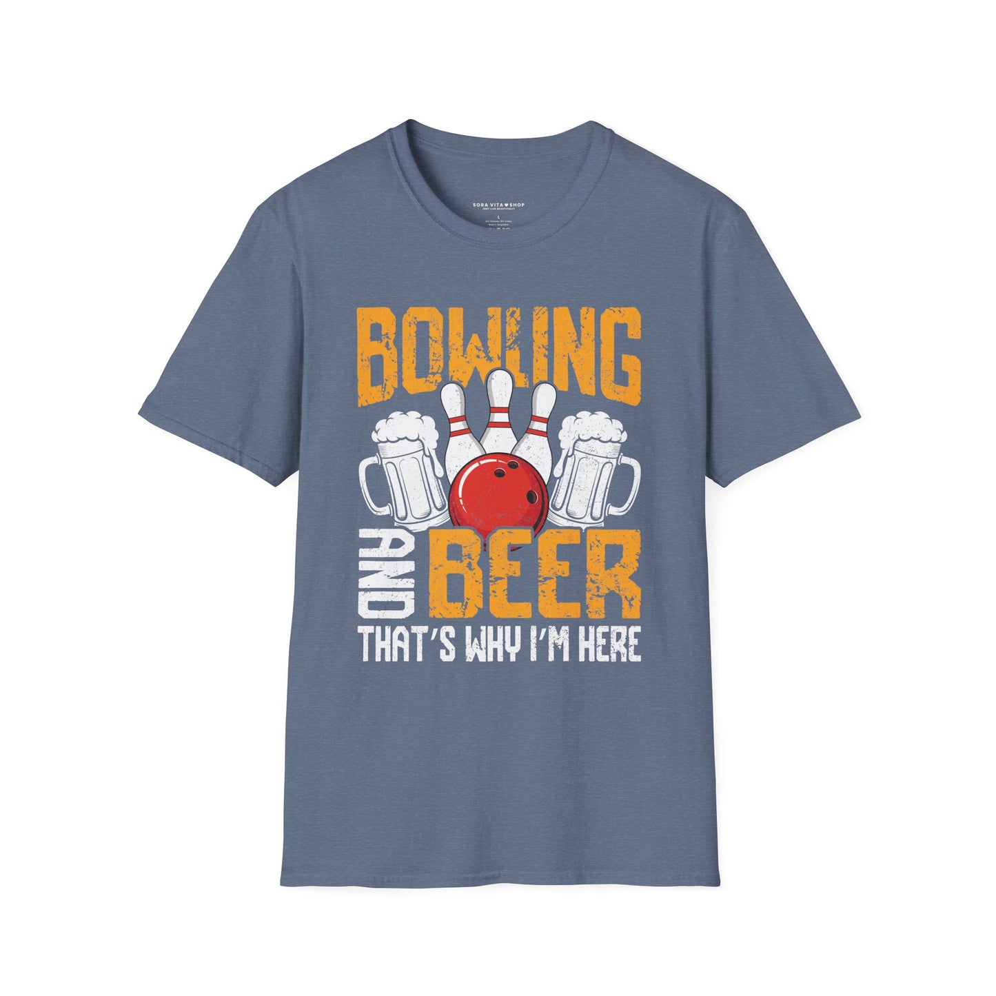 Bowling & Beer Softstyle Tee – Fun Game Night Vibes, All‑Day Comfort, Perfect Gift for Bowlers & Backyard BBQ Fans