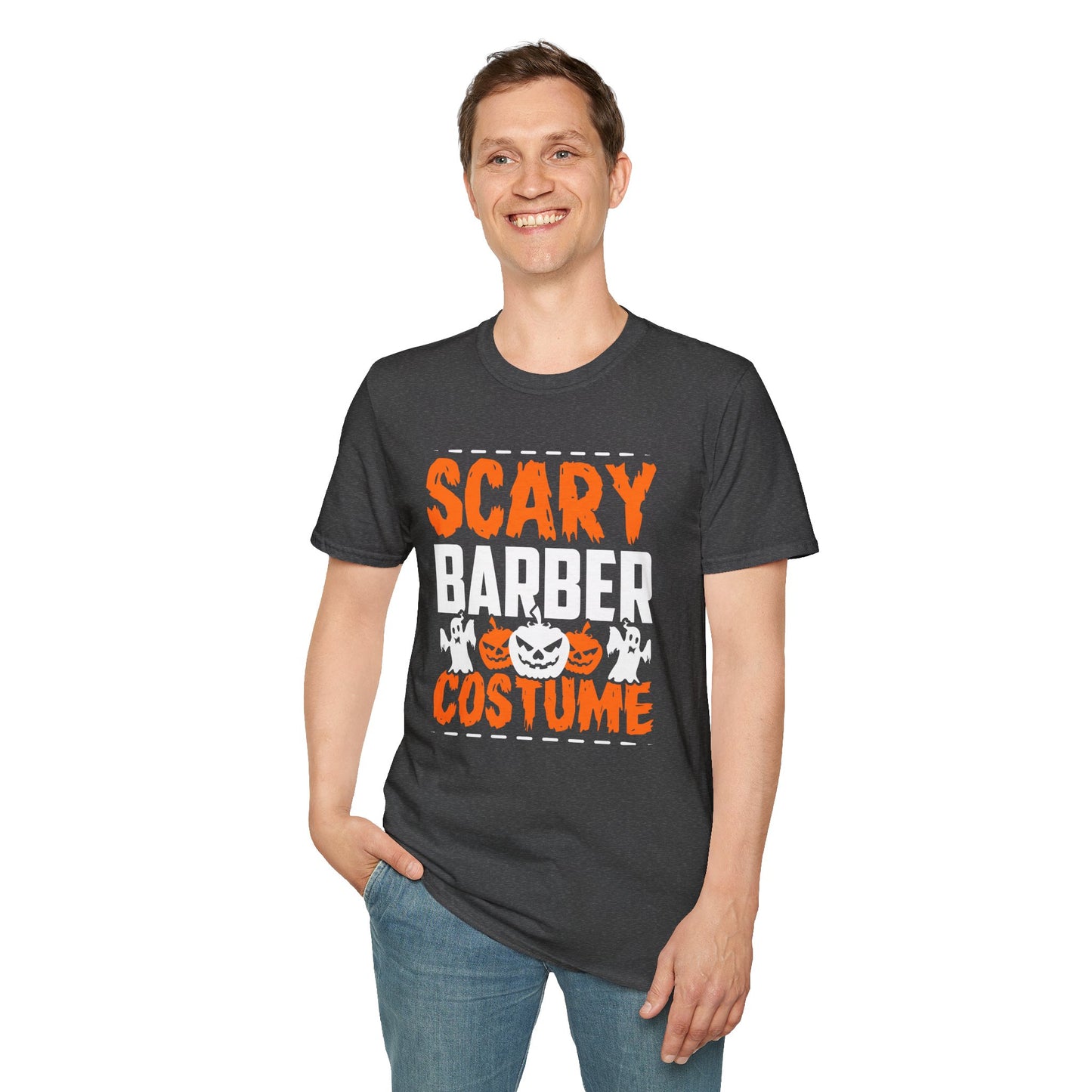Halloween Scary Barber Tee – Funny Spooky Costume Shirt for Parties, Barbers & Hair Enthusiasts