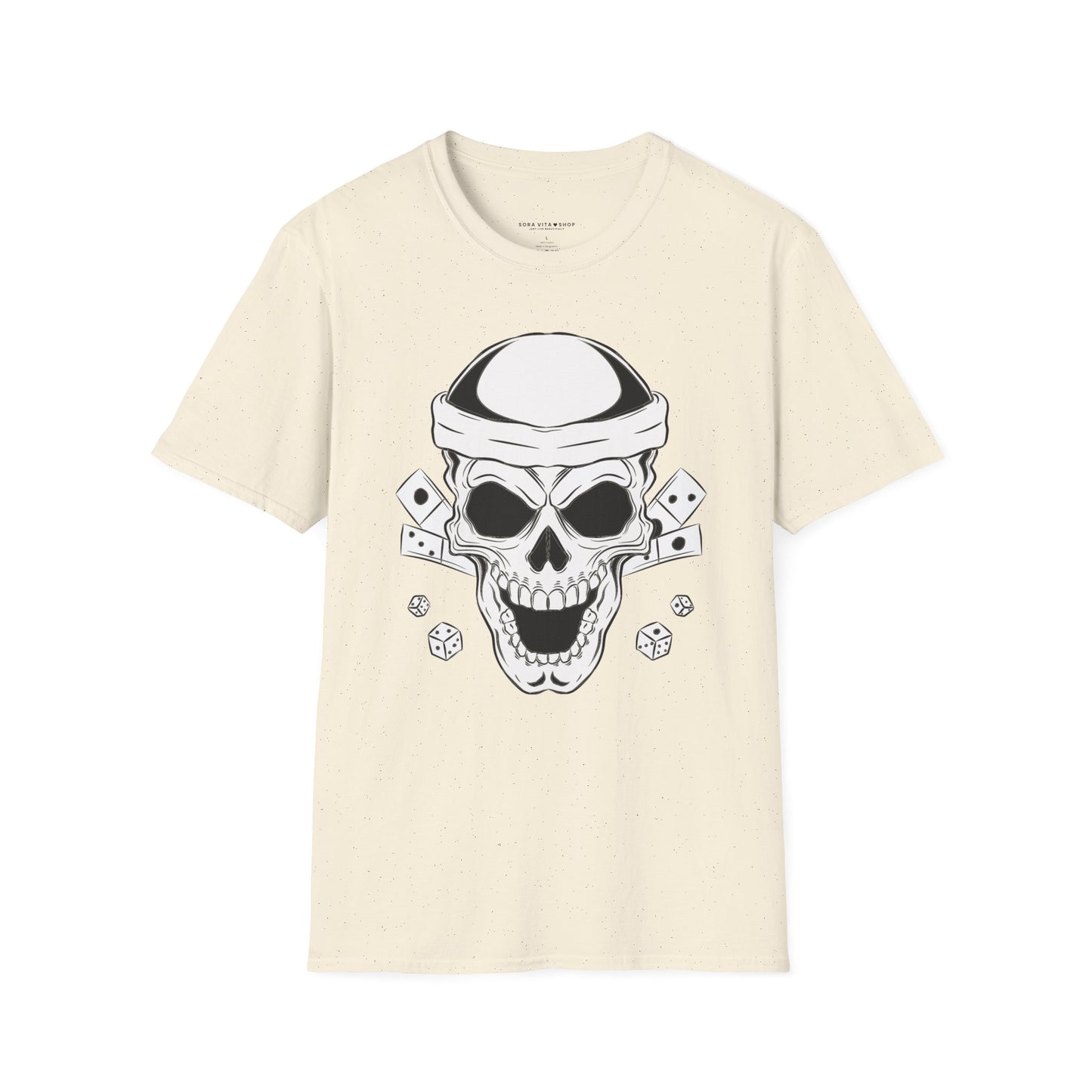 Skull & Dice Graphic T‑Shirt Unisex Softstyle Tee for Gamers, Halloween Nights & Everyday Bold Style