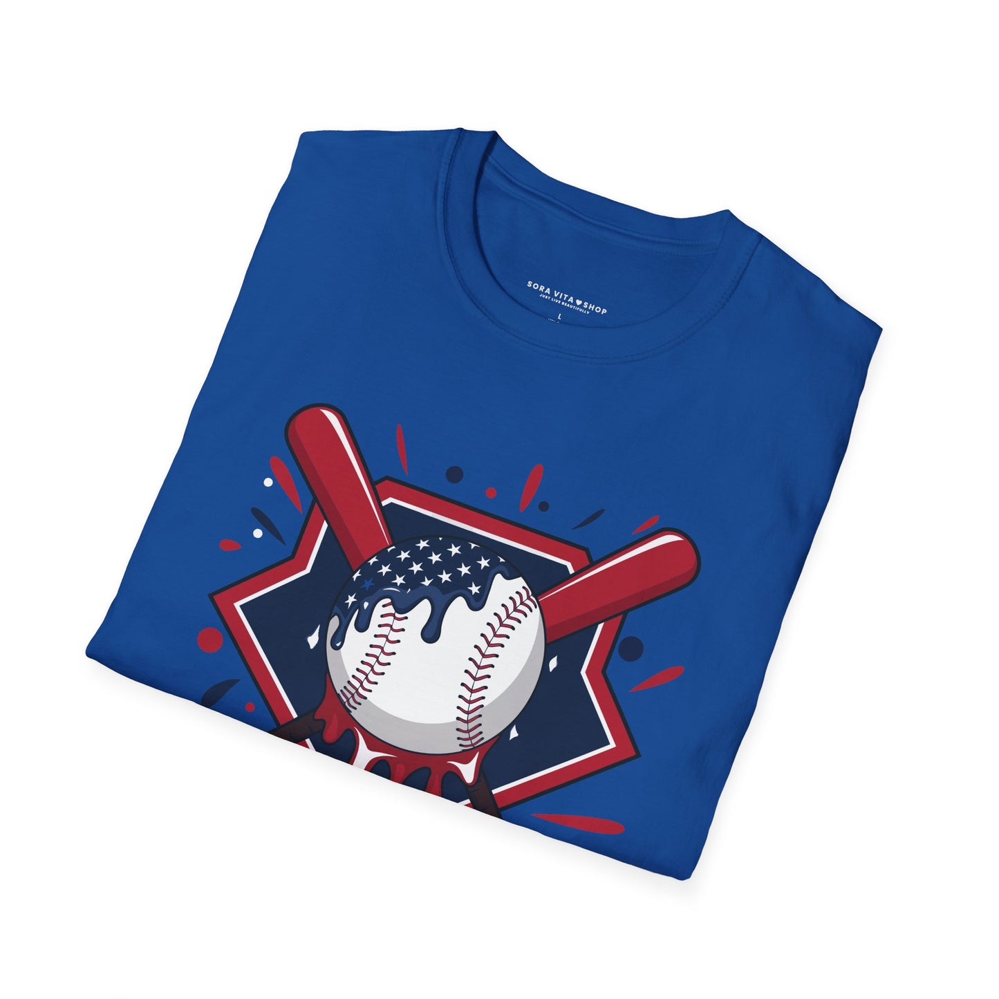 Patriotic Baseball Softstyle Tee – All‑Day Comfort, Game‑Day Pride, Perfect 4th of July & Father’s Day Gift
