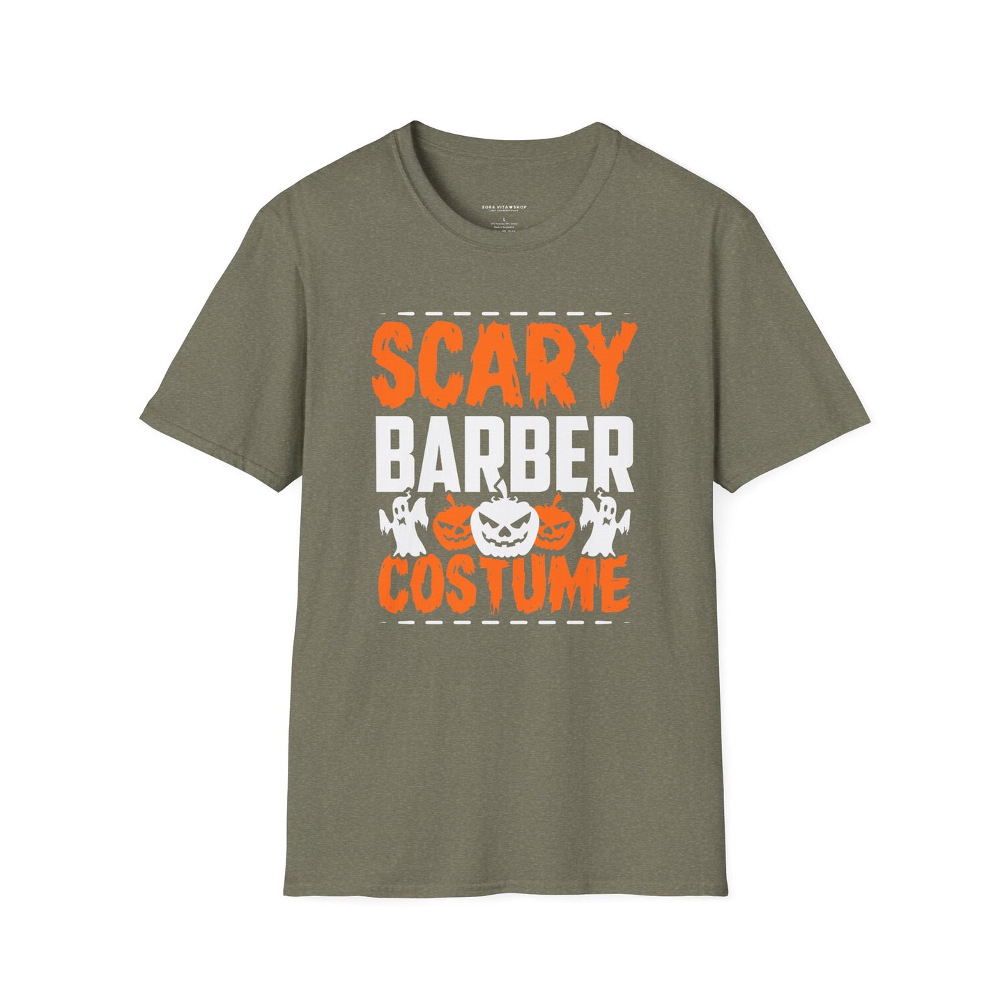 Halloween Scary Barber Tee – Funny Spooky Costume Shirt for Parties, Barbers & Hair Enthusiasts
