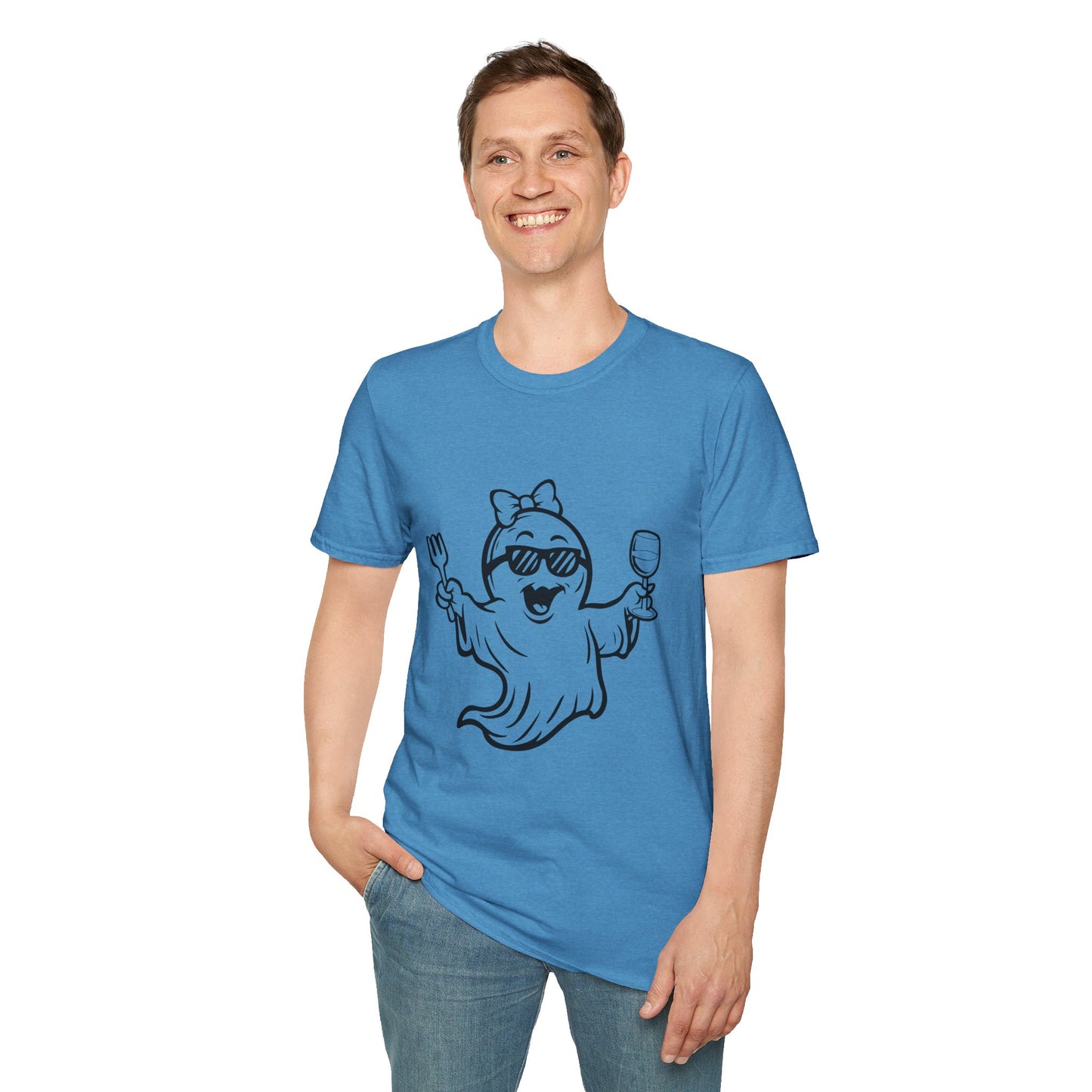 Ghostly Wine Lover Tee – Funny Halloween & Party Shirt for Spooky Wine Fans
