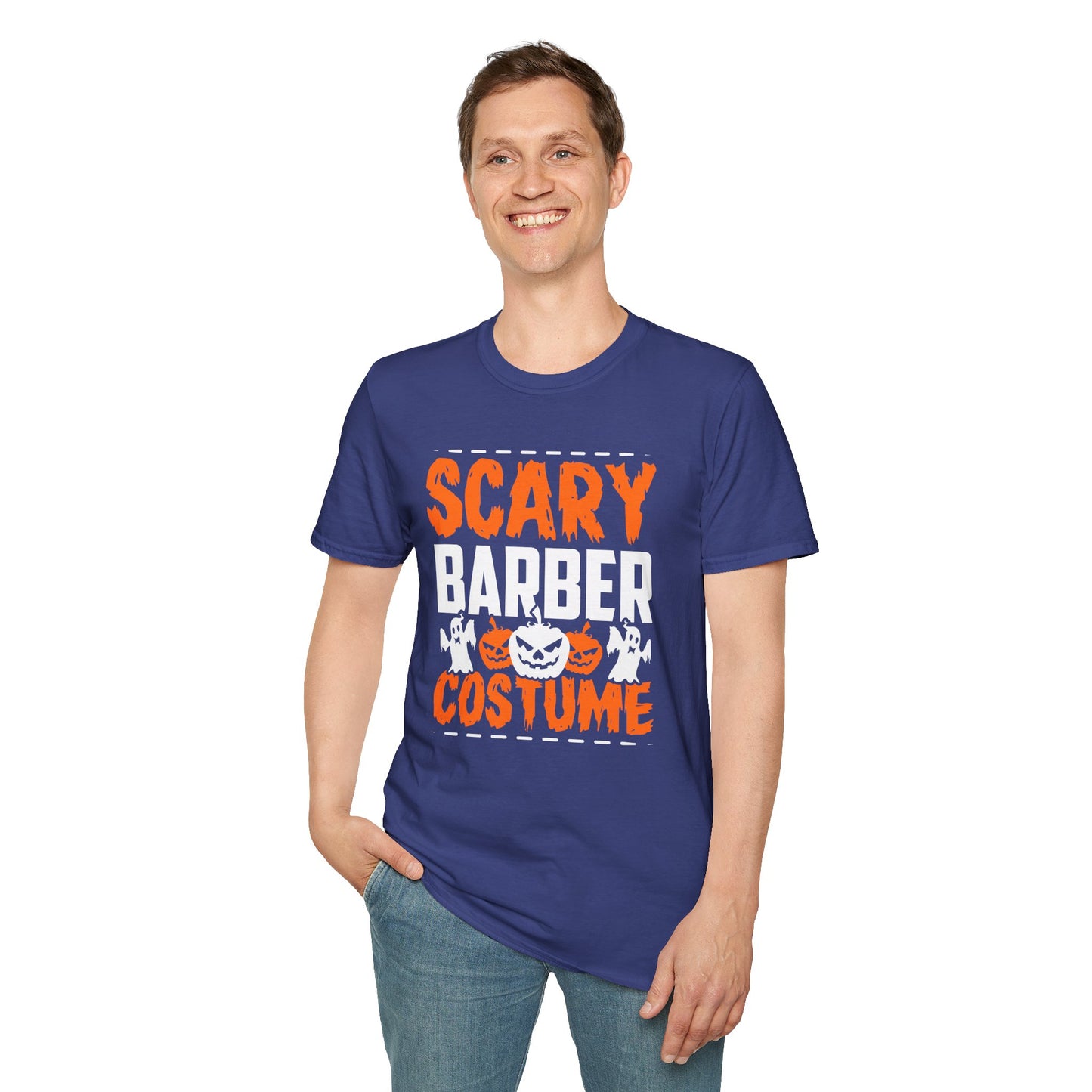 Halloween Scary Barber Tee – Funny Spooky Costume Shirt for Parties, Barbers & Hair Enthusiasts