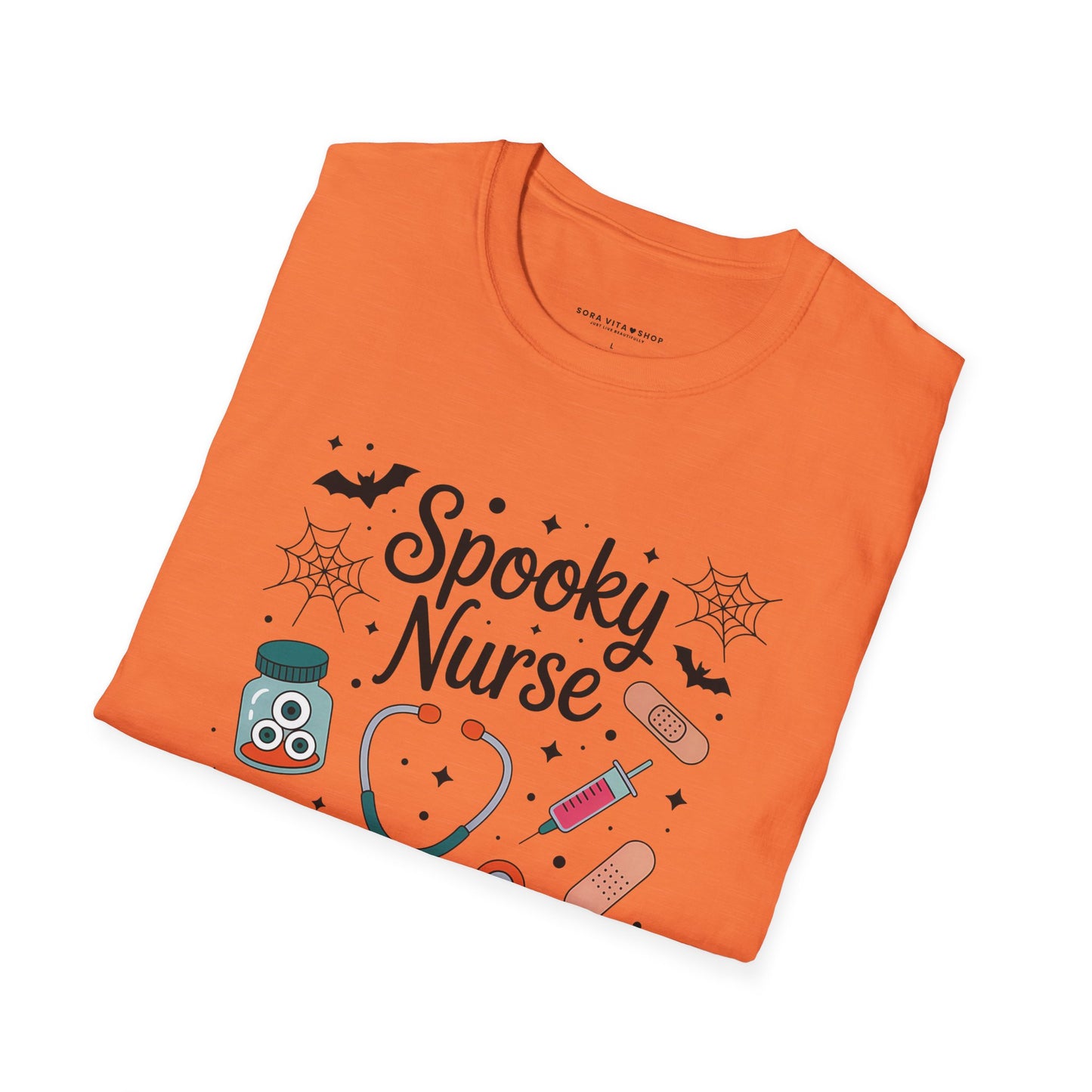 Spooky Nurse Halloween Tee – Funny Medical Staff Shirt for Festive Fall Fun & Costume Parties