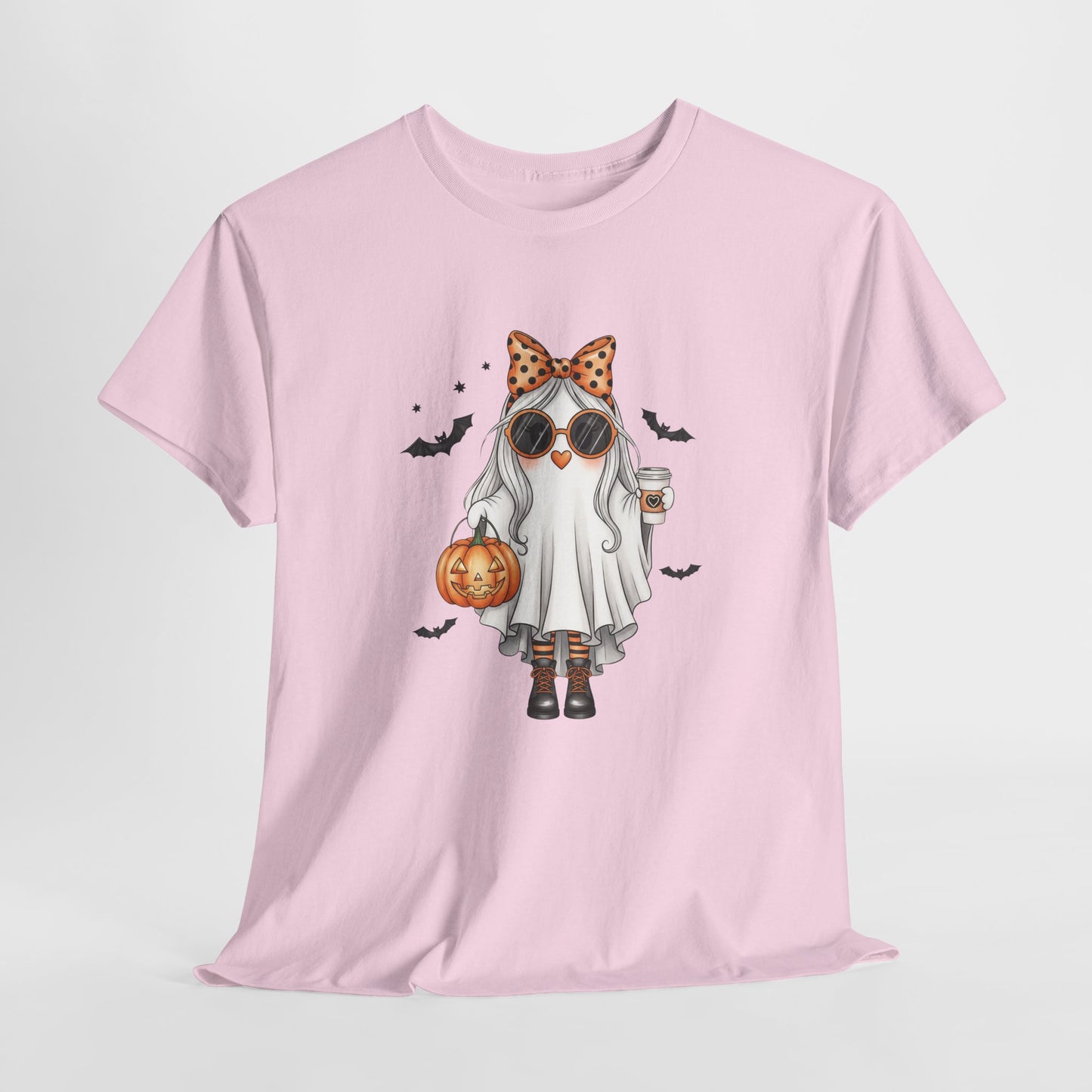 Spooky‑Cute Halloween Ghost Tee | Pumpkin Spice Vibes, Unisex Heavy Cotton Comfort for Fall Fun