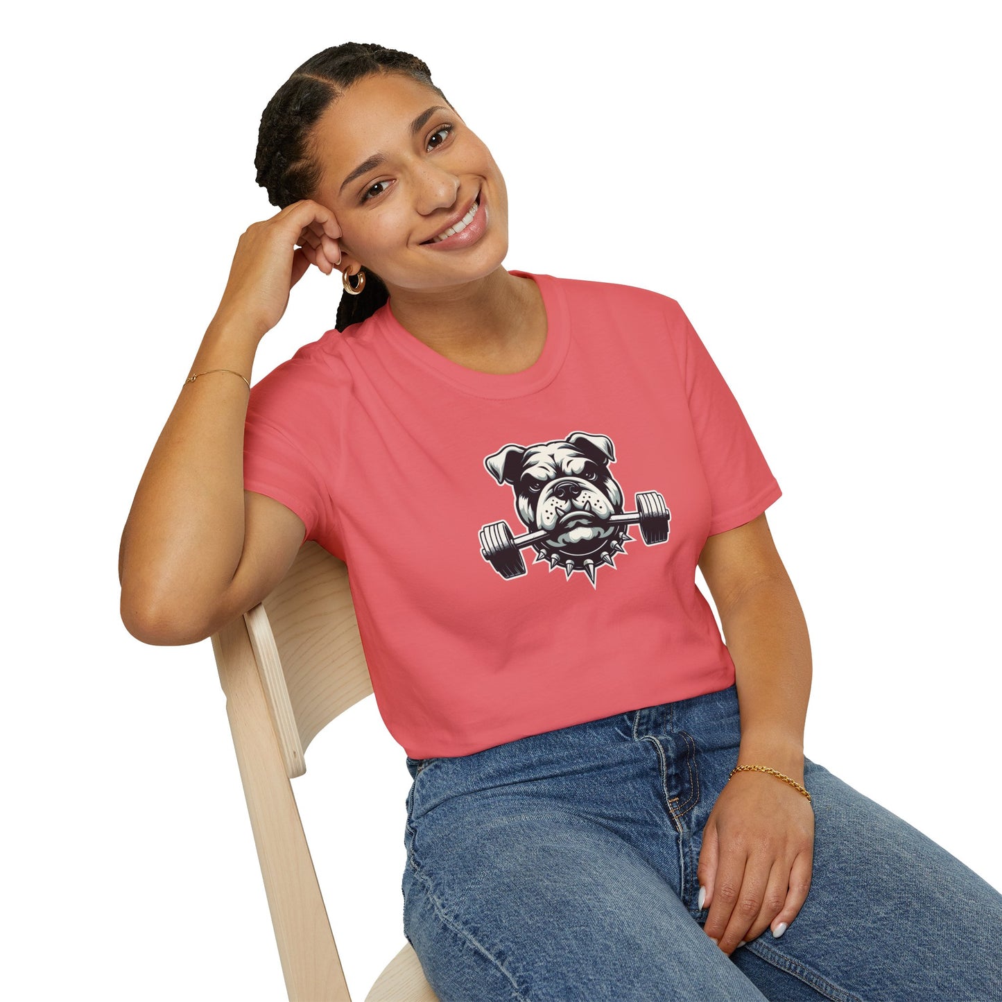Fitness Bulldog Tee | Unisex Softstyle Comfort for Dog Lovers, Gym Warriors & Everyday Style