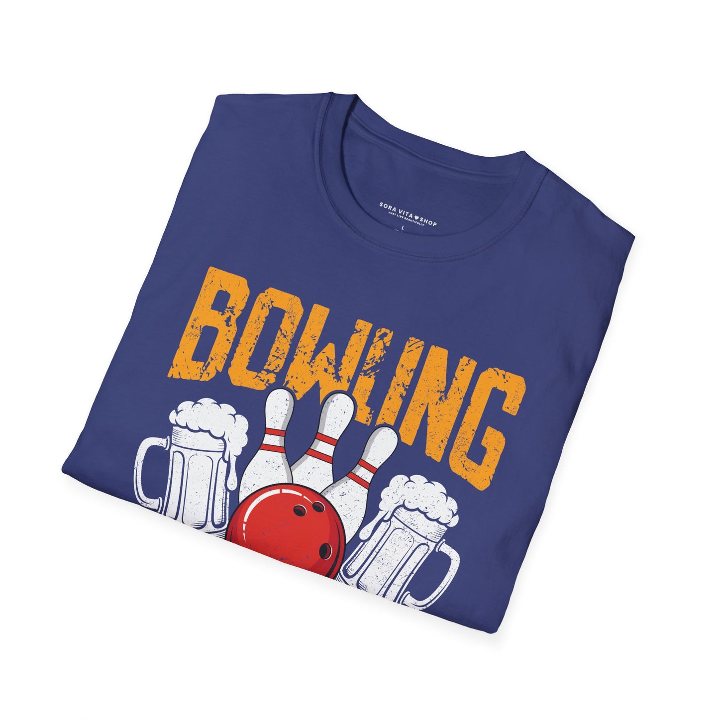 Bowling & Beer Softstyle Tee – Fun Game Night Vibes, All‑Day Comfort, Perfect Gift for Bowlers & Backyard BBQ Fans