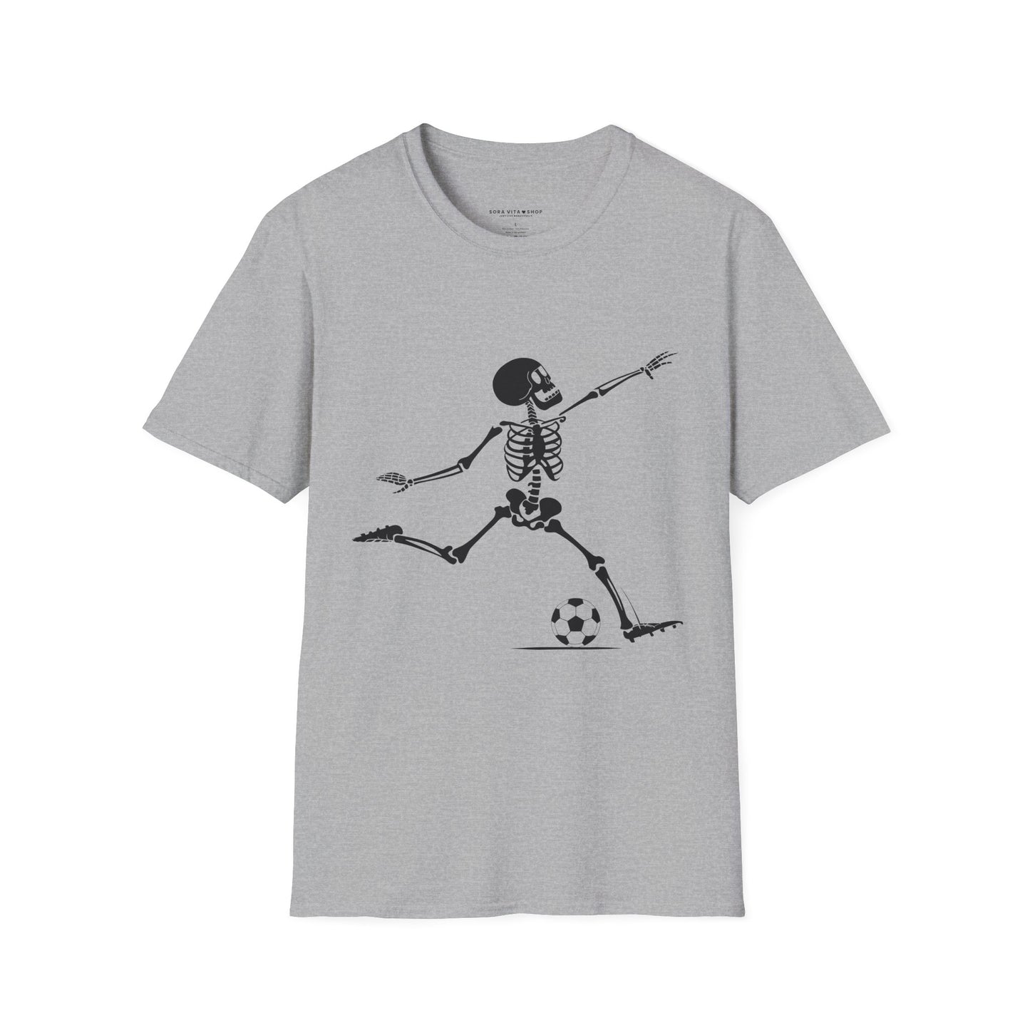 Playful Skeleton Soccer Softstyle Tee – Fun Halloween Vibes, All‑Day Comfort, Perfect Gift for Soccer Lovers & Party Nights