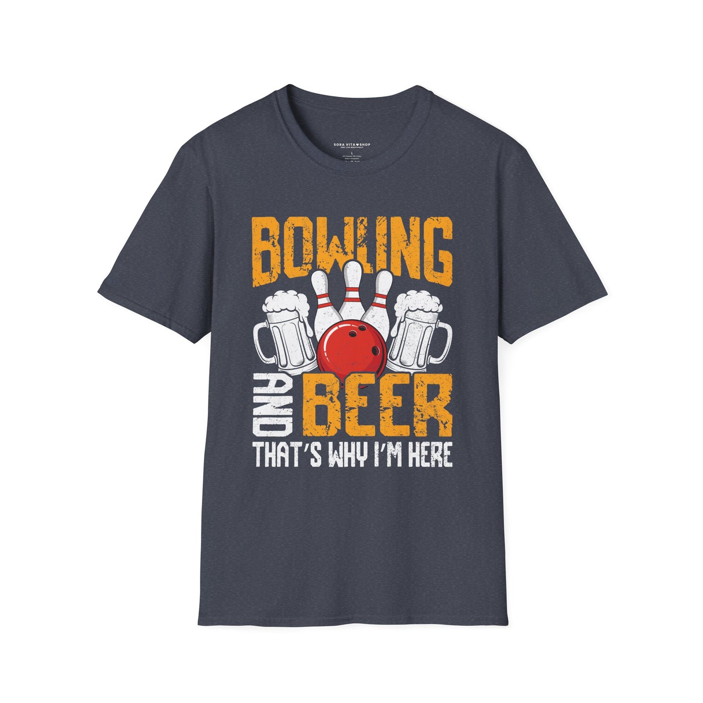 Bowling & Beer Softstyle Tee – Fun Game Night Vibes, All‑Day Comfort, Perfect Gift for Bowlers & Backyard BBQ Fans