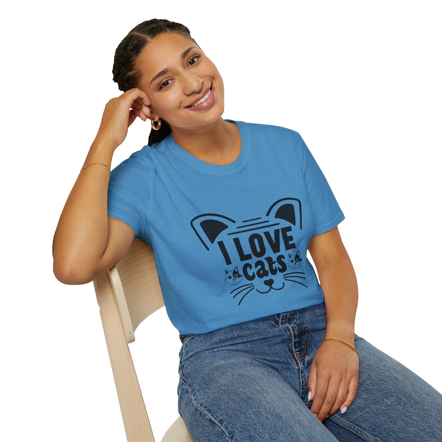 I LOVE Cats Tee | Softstyle Comfort for Pet Owners, Animal Lovers & Everyday Cat Joy