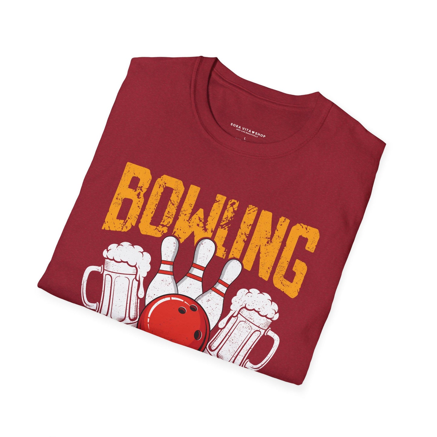 Bowling & Beer Softstyle Tee – Fun Game Night Vibes, All‑Day Comfort, Perfect Gift for Bowlers & Backyard BBQ Fans