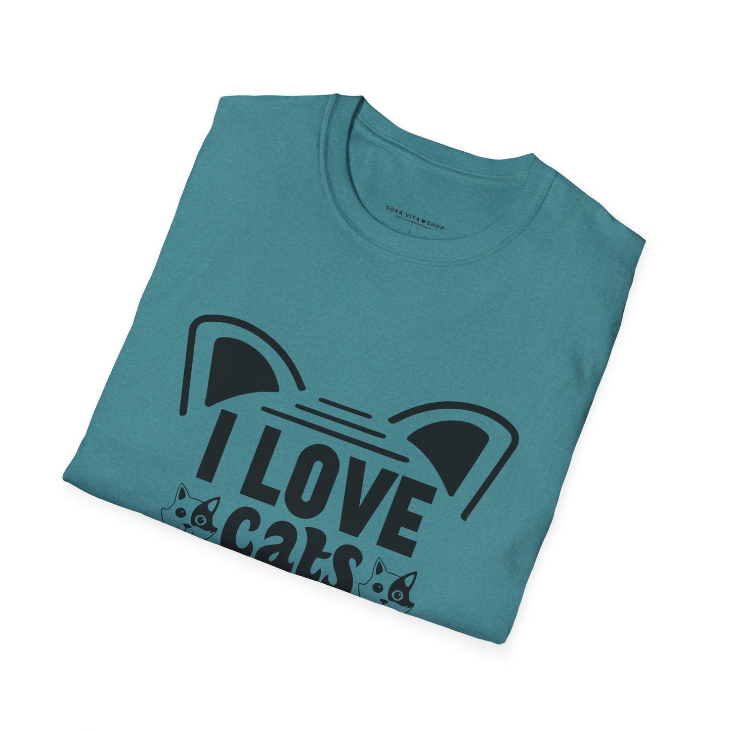 I LOVE Cats Tee | Softstyle Comfort for Pet Owners, Animal Lovers & Everyday Cat Joy