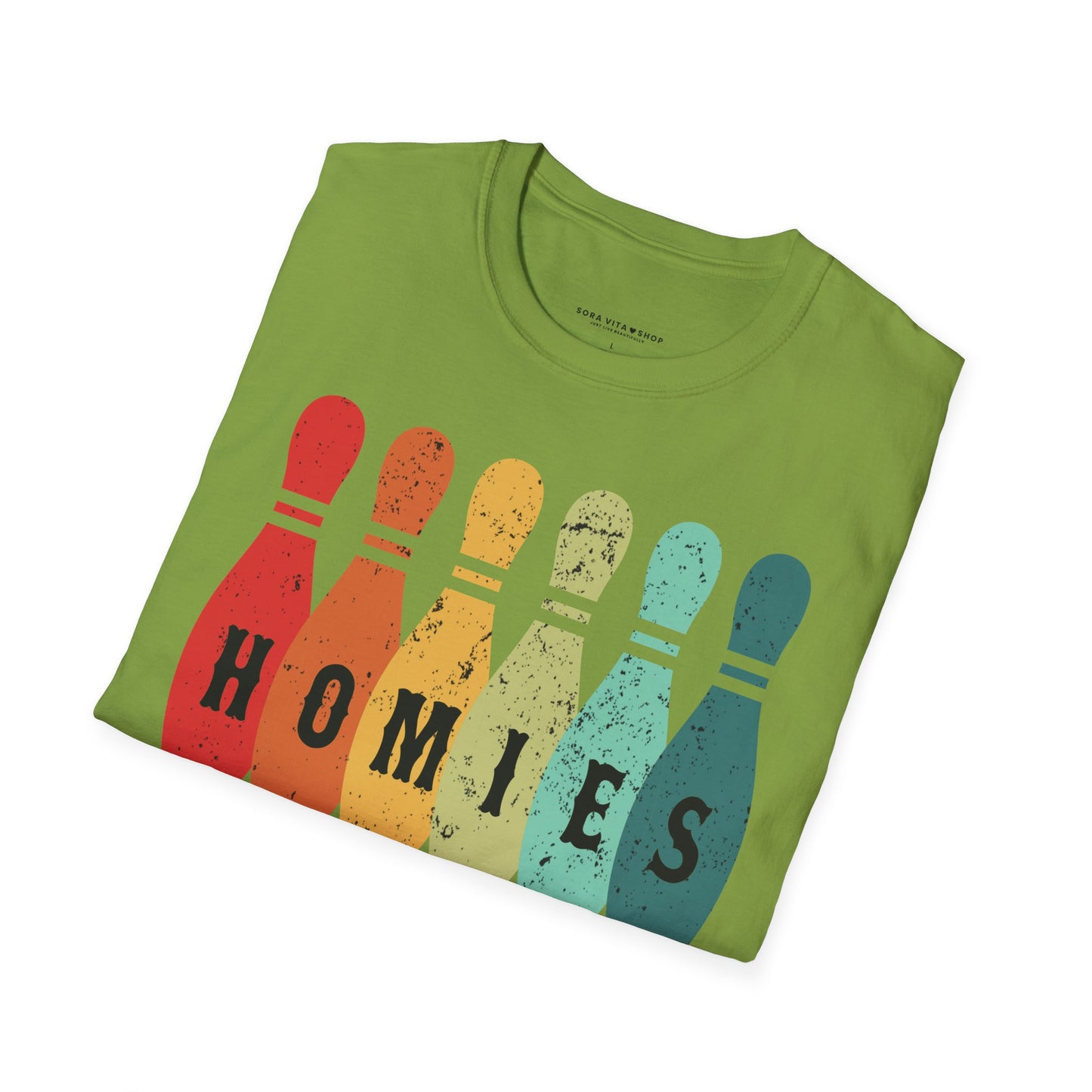 Homies Bowling T‑Shirt Unisex Softstyle Tee for Game Nights, Friendship Vibes & Casual Everyday Style
