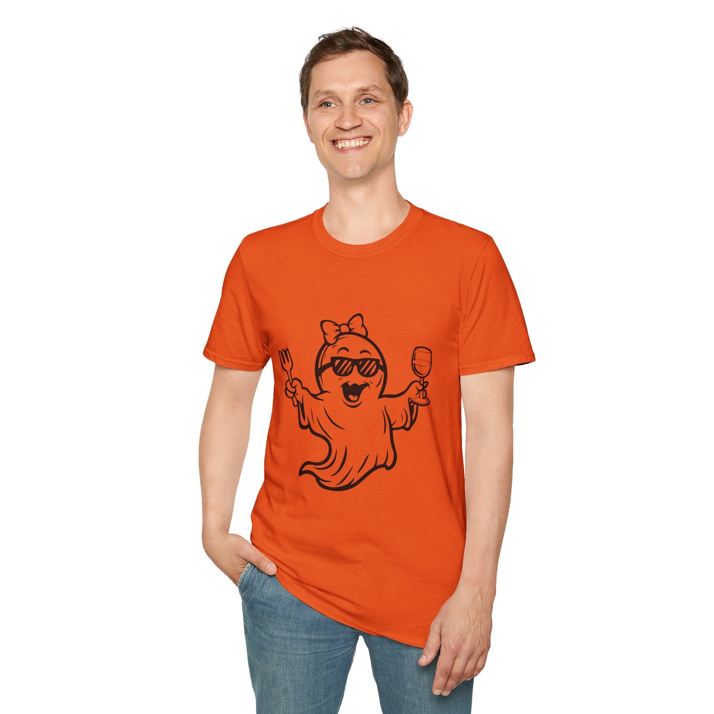 Ghostly Wine Lover Tee – Funny Halloween & Party Shirt for Spooky Wine Fans