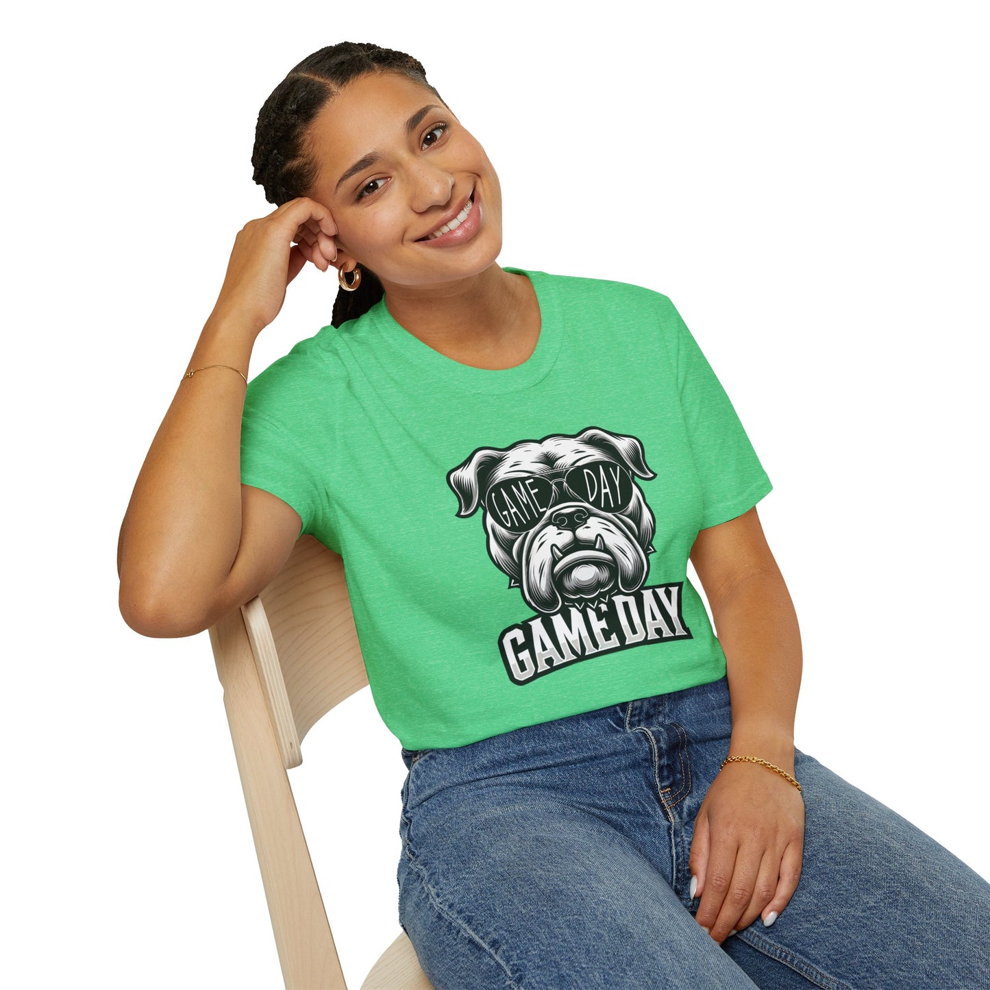 Game Day Bulldog Tee | Unisex Softstyle Comfort for Pet Lovers, Sports Fans & Everyday Style