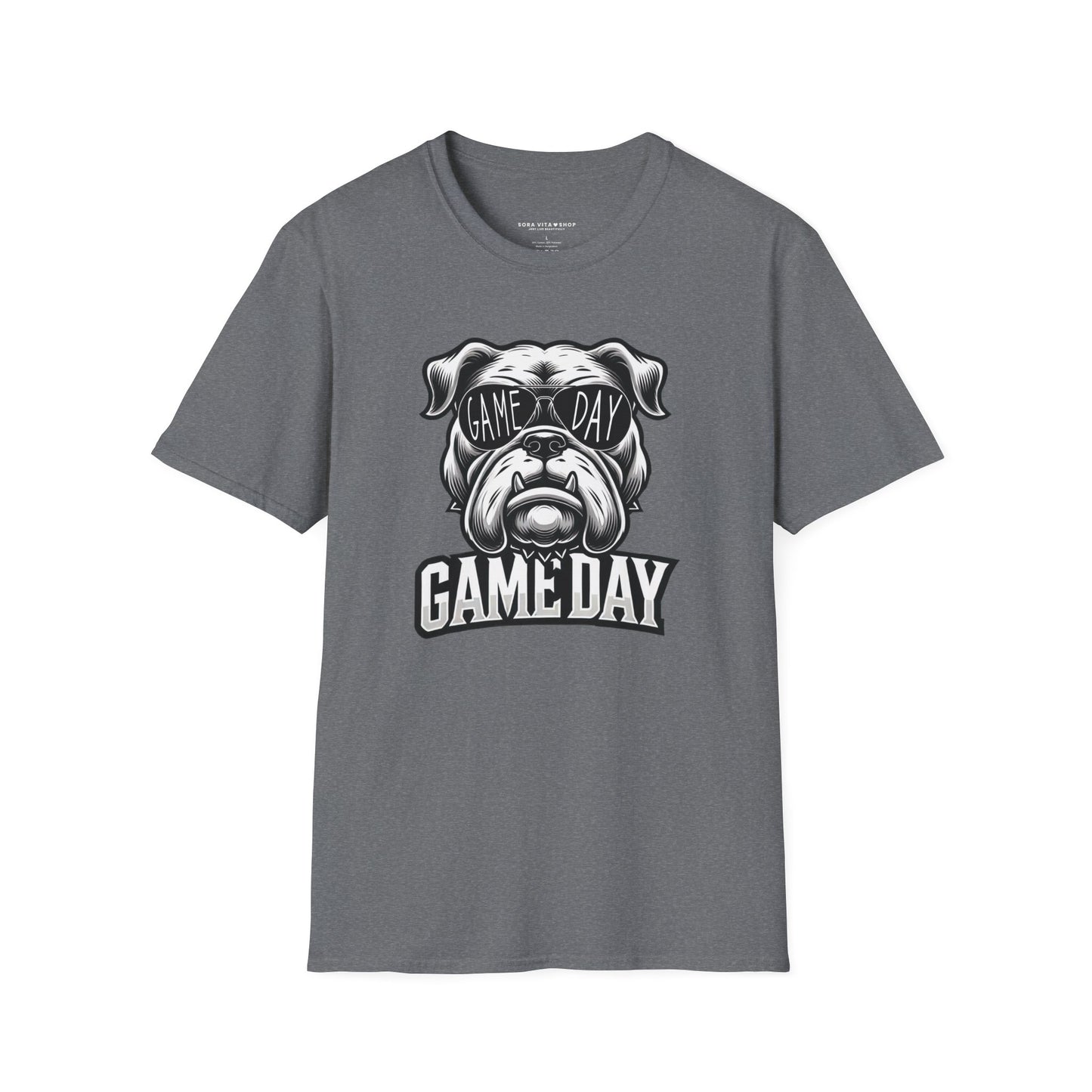 Game Day Bulldog Tee | Unisex Softstyle Comfort for Pet Lovers, Sports Fans & Everyday Style