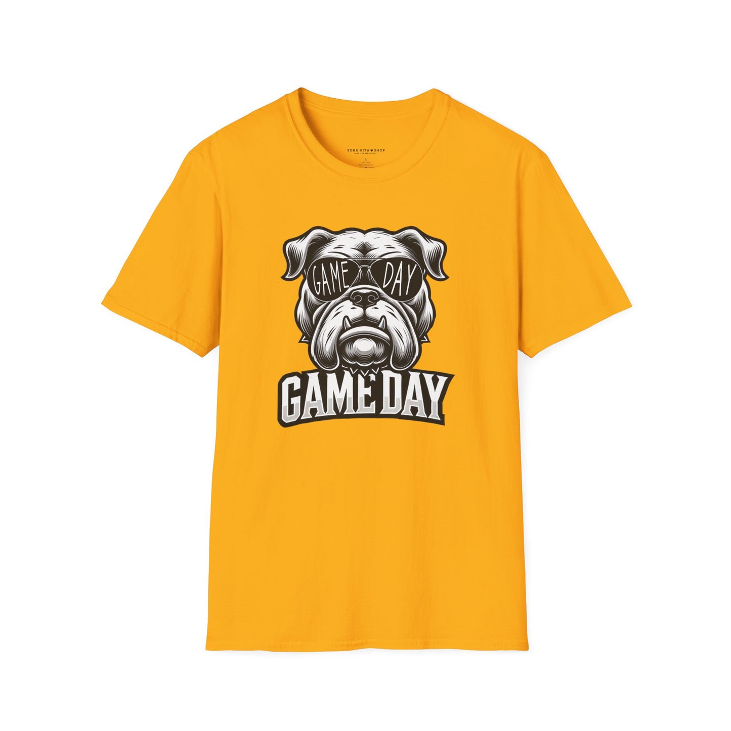 Game Day Bulldog Tee | Unisex Softstyle Comfort for Pet Lovers, Sports Fans & Everyday Style