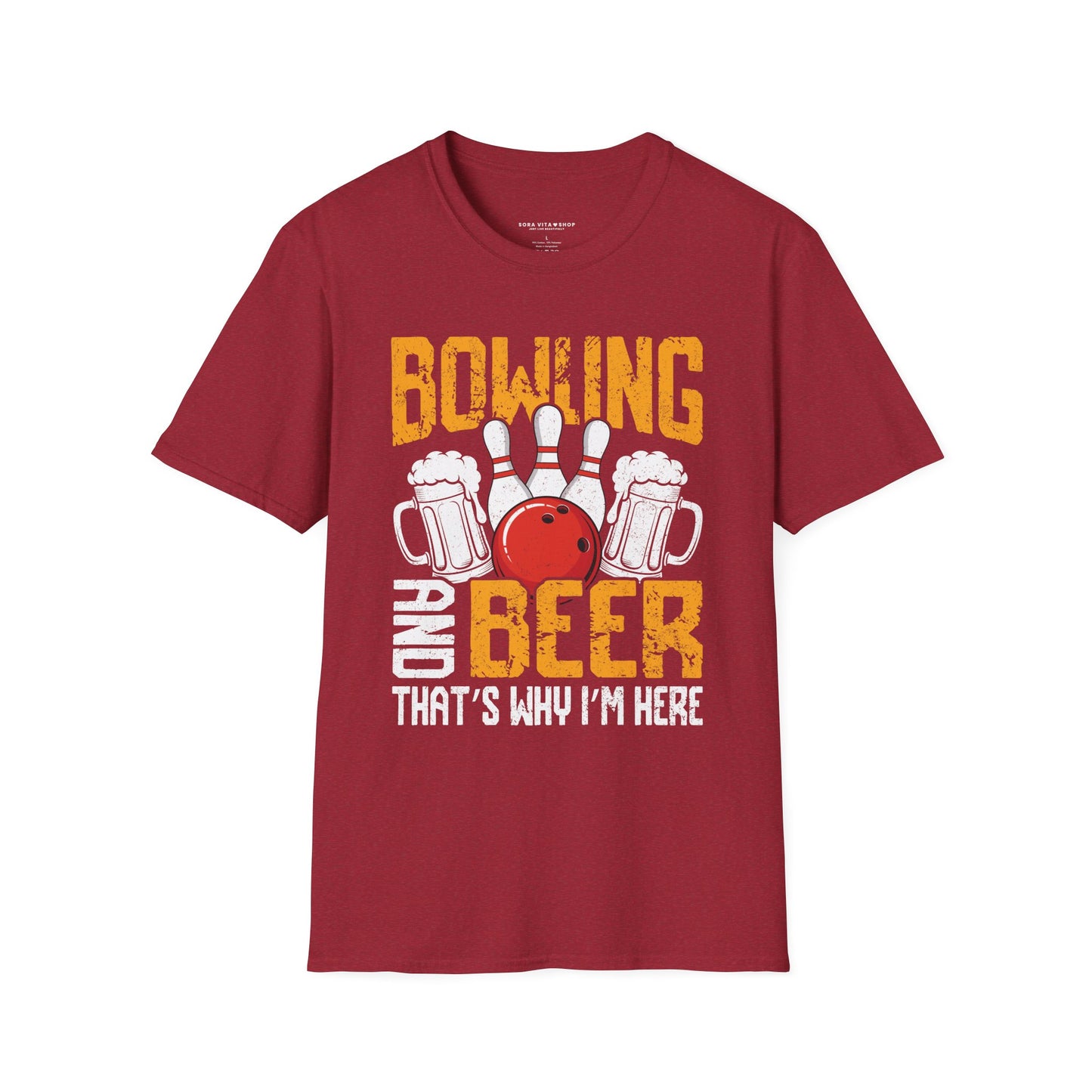 Bowling & Beer Softstyle Tee – Fun Game Night Vibes, All‑Day Comfort, Perfect Gift for Bowlers & Backyard BBQ Fans