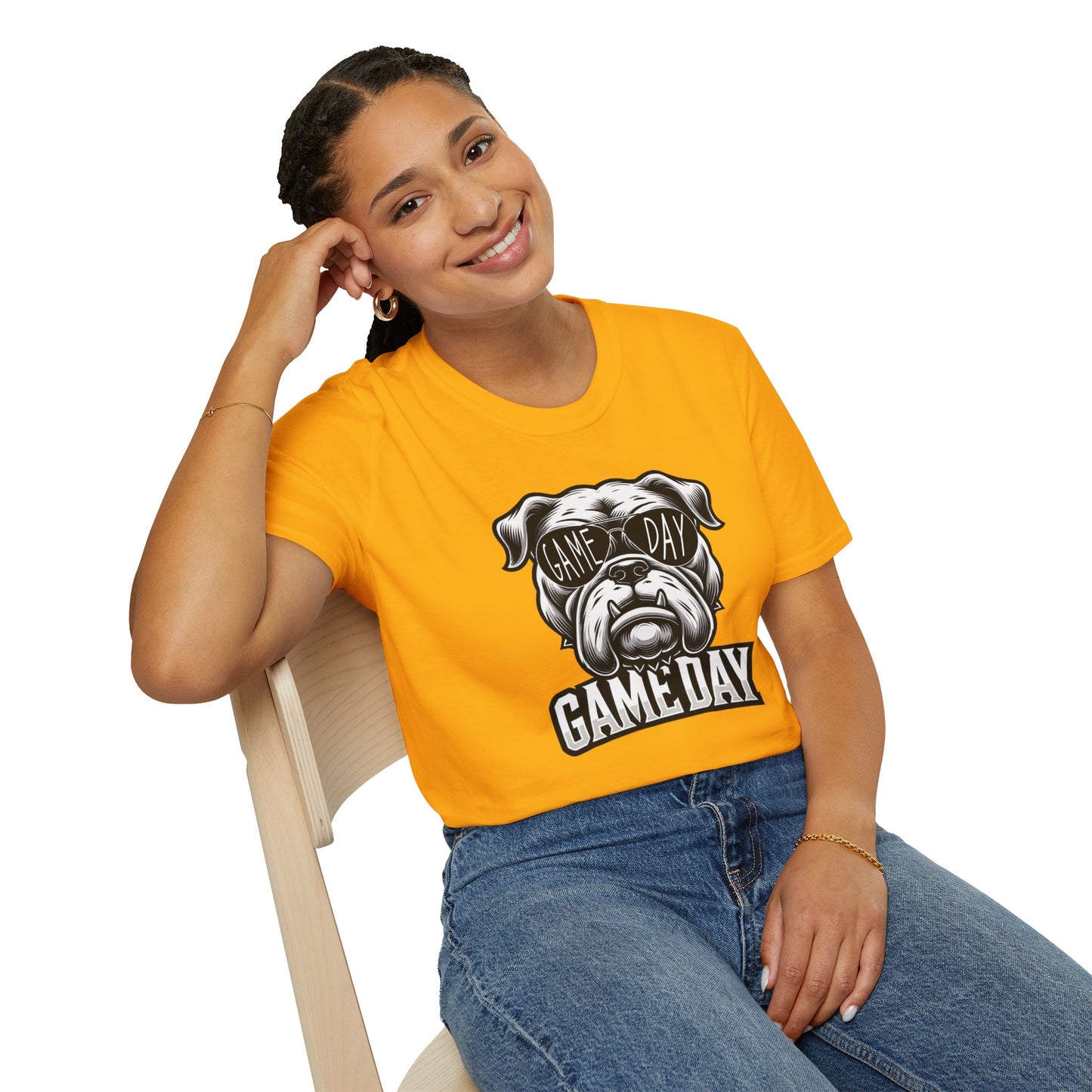 Game Day Bulldog Tee | Unisex Softstyle Comfort for Pet Lovers, Sports Fans & Everyday Style