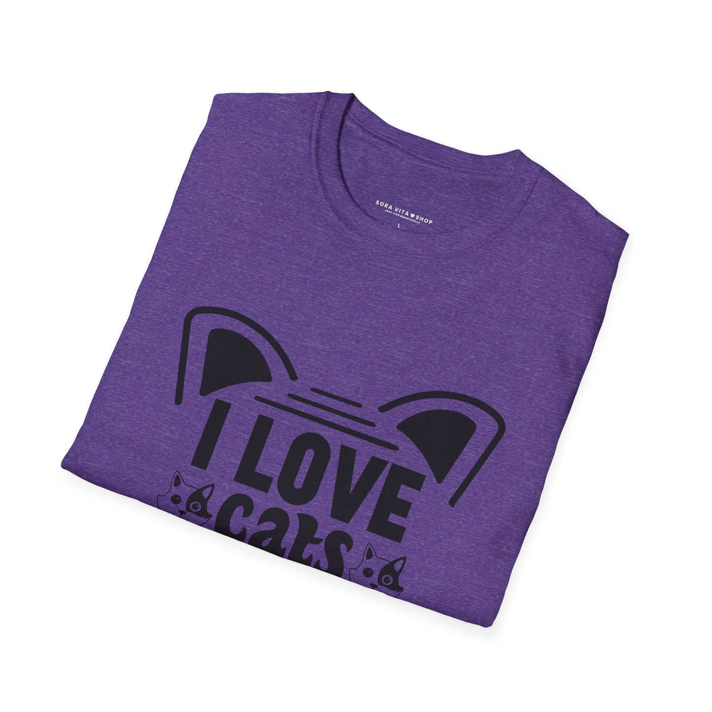 I LOVE Cats Tee | Softstyle Comfort for Pet Owners, Animal Lovers & Everyday Cat Joy