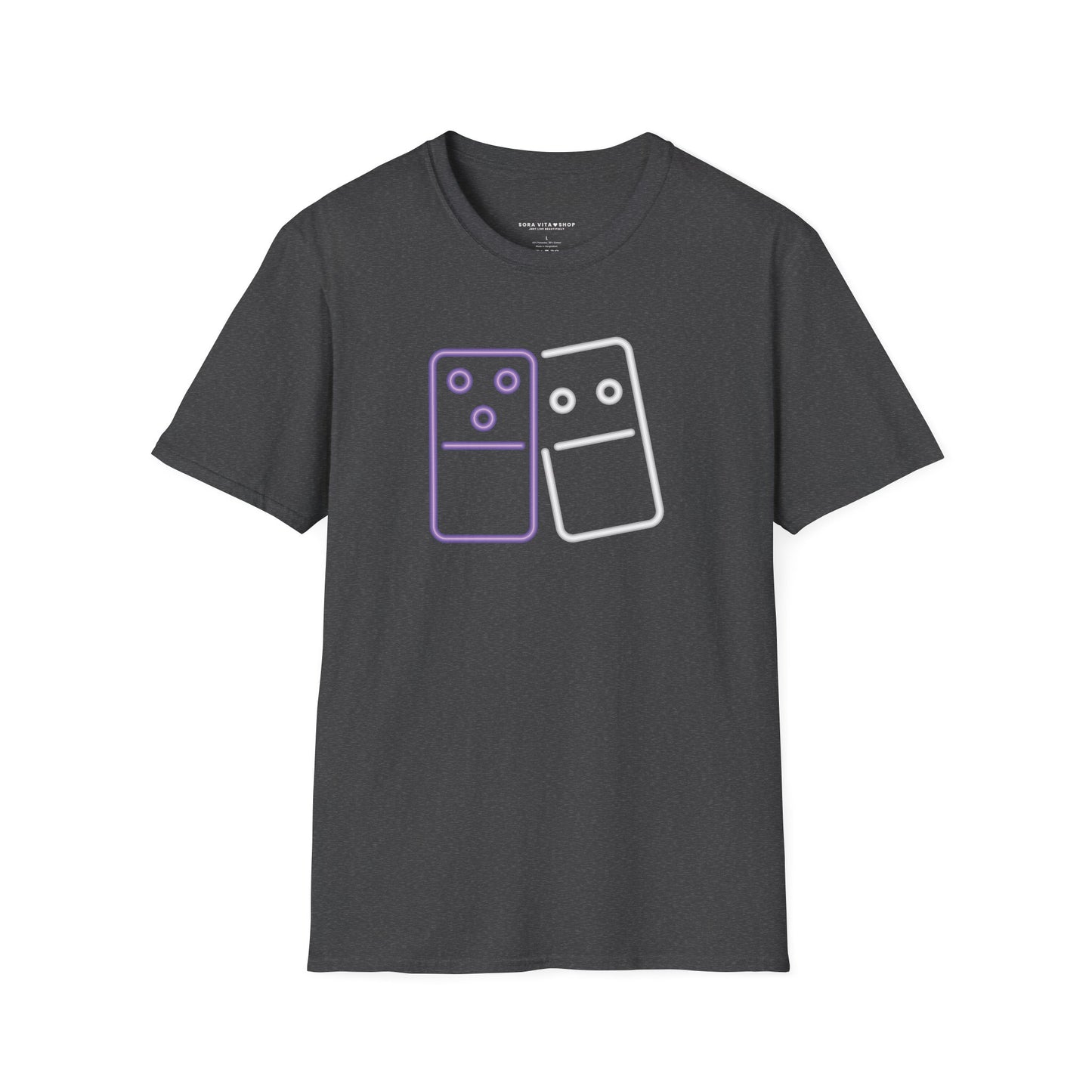 Playful Dominoes T‑Shirt Unisex Softstyle Tee for Game Nights, Fall Fun & Birthday Gifts