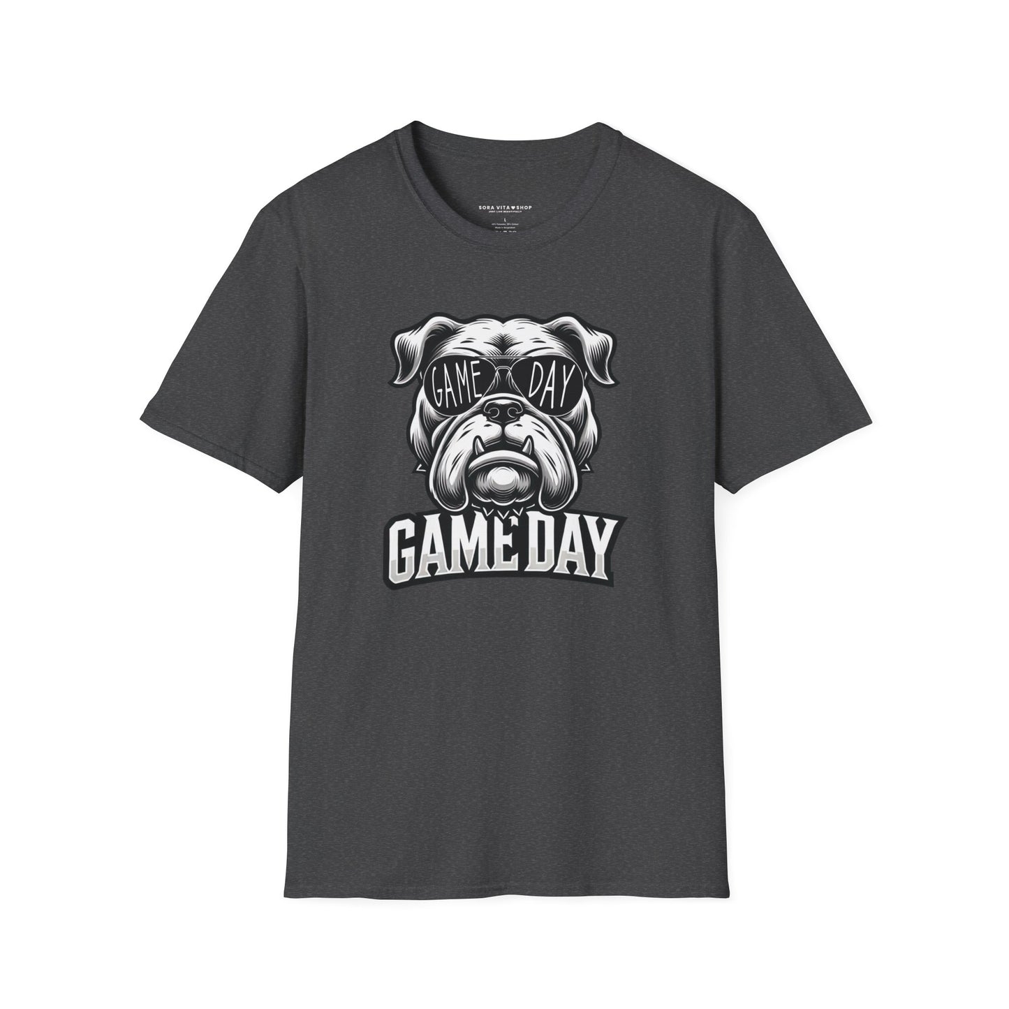 Game Day Bulldog Tee | Unisex Softstyle Comfort for Pet Lovers, Sports Fans & Everyday Style