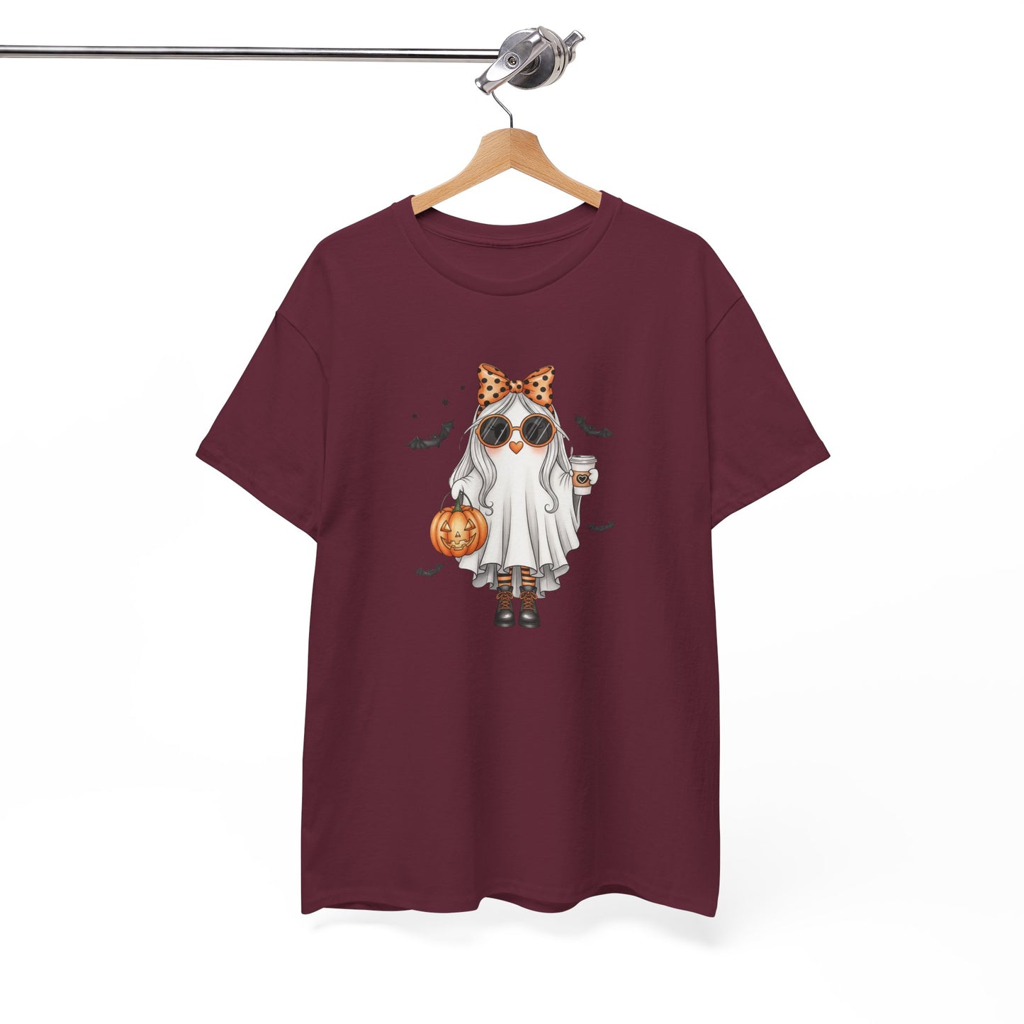 Spooky‑Cute Halloween Ghost Tee | Pumpkin Spice Vibes, Unisex Heavy Cotton Comfort for Fall Fun