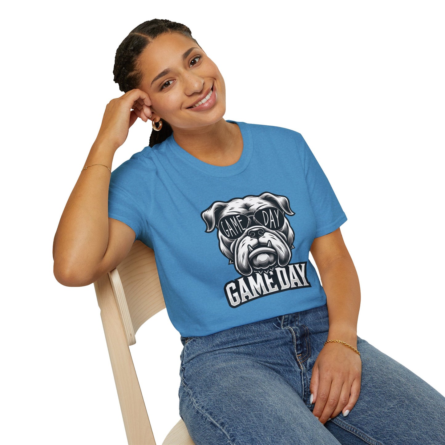 Game Day Bulldog Tee | Unisex Softstyle Comfort for Pet Lovers, Sports Fans & Everyday Style