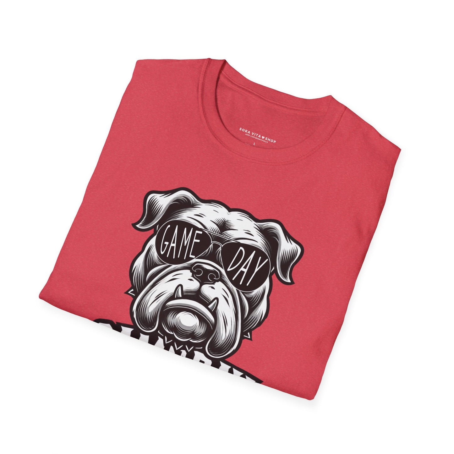 Game Day Bulldog Tee | Unisex Softstyle Comfort for Pet Lovers, Sports Fans & Everyday Style