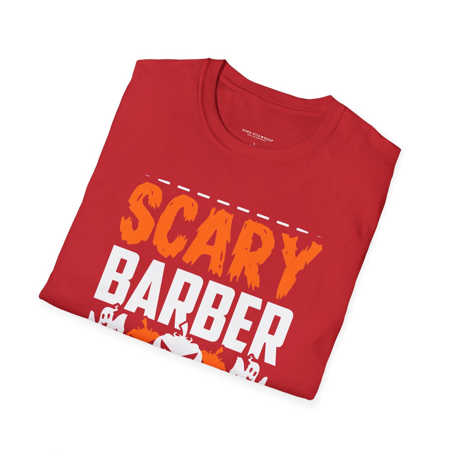 Halloween Scary Barber Tee – Funny Spooky Costume Shirt for Parties, Barbers & Hair Enthusiasts