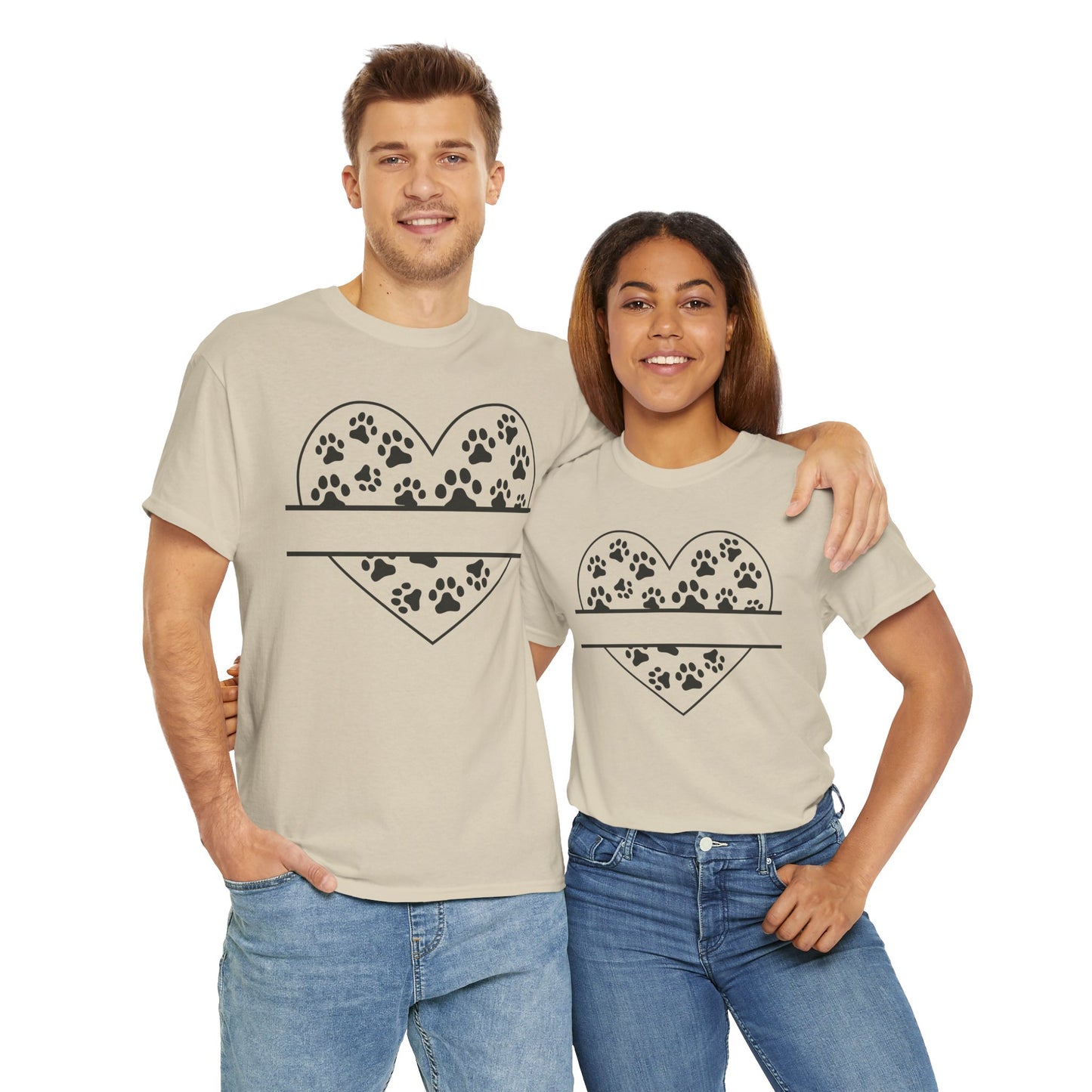 Paw Print Love Tee – Heart Paw Design Shirt for Proud Pet Parents, Dog Moms & Animal Lovers