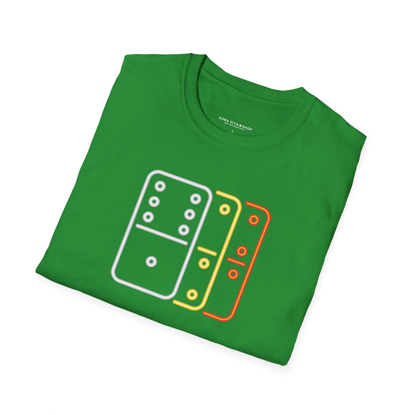 Domino Graphic T‑Shirt Unisex Softstyle Tee for Gamers, Arcade Style & Fun Casual Wear
