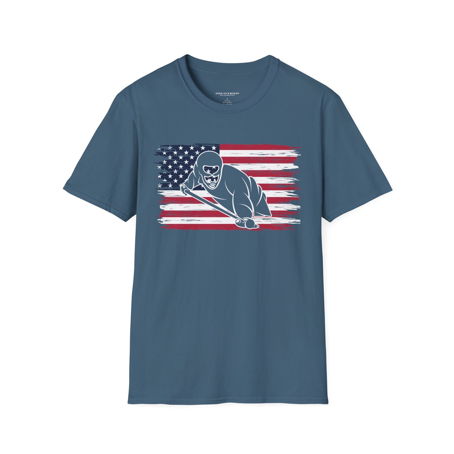 American Flag Billiards Tee – Fall‑Ready Comfort, Game‑Day Energy