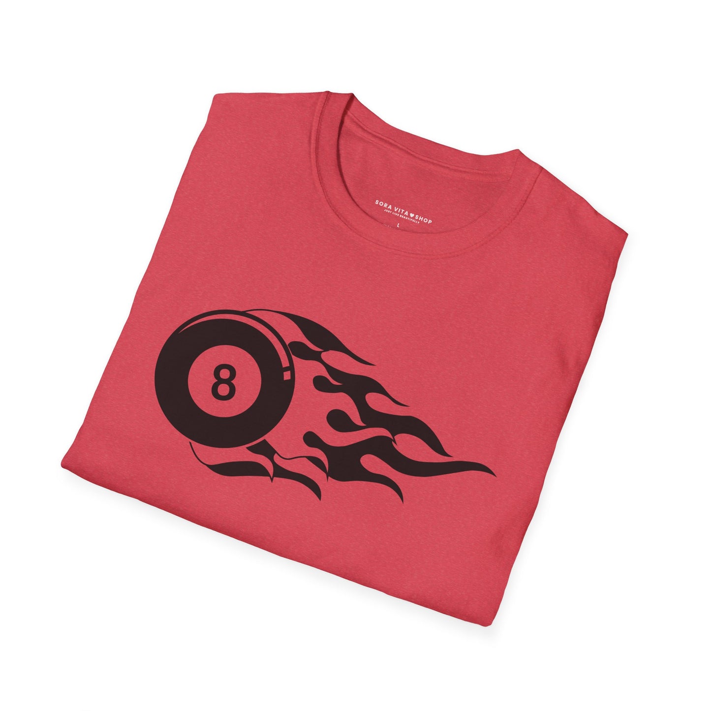 Flame Tattoo 8‑Ball Softstyle Tee – Vintage Billiards Vibes, All‑Day Comfort, Perfect Gift for Pool Lovers & Game Night Legends