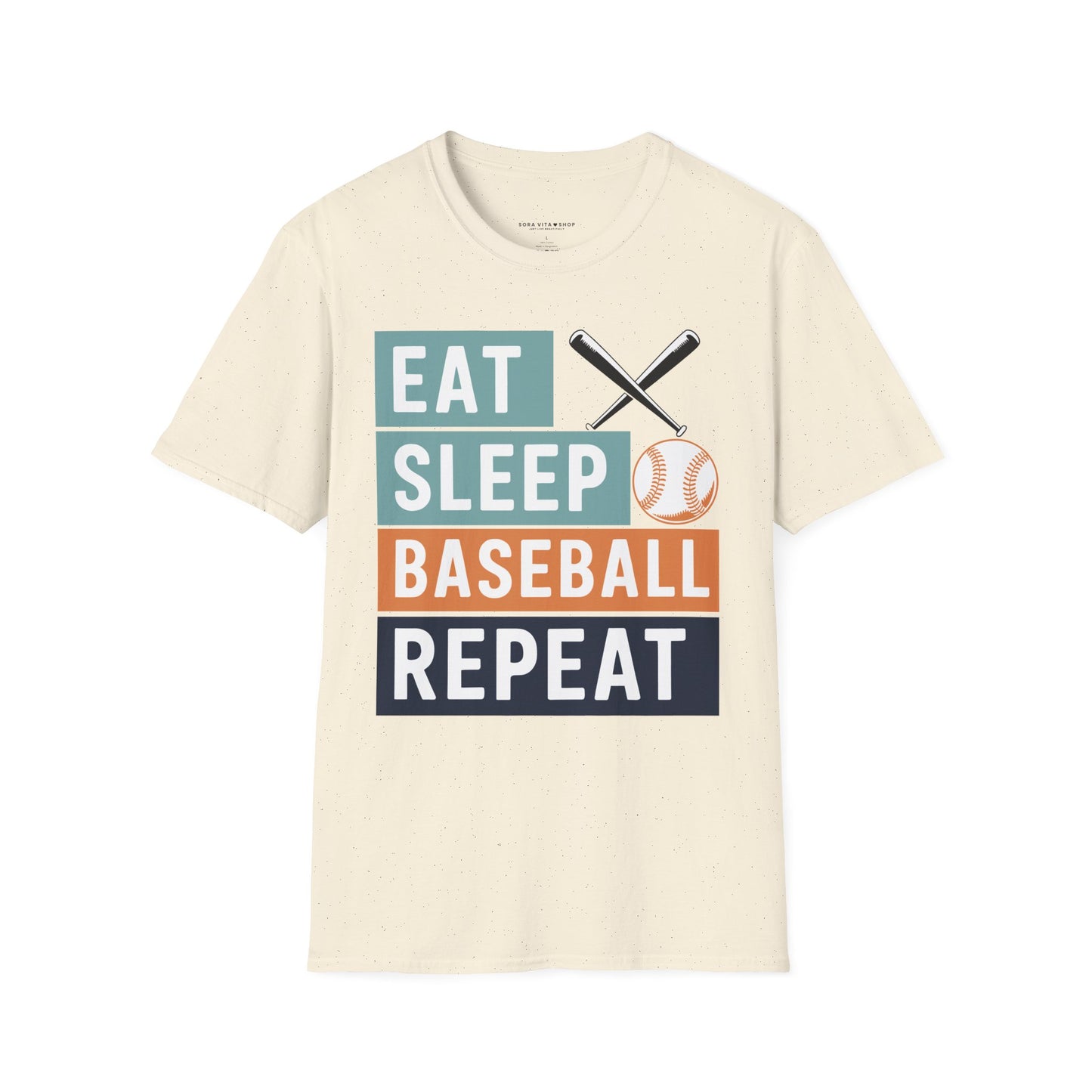 Eat Sleep Baseball Repeat T‑Shirt – Funny Baseball Lover Tee for Game Days, Players & Fans