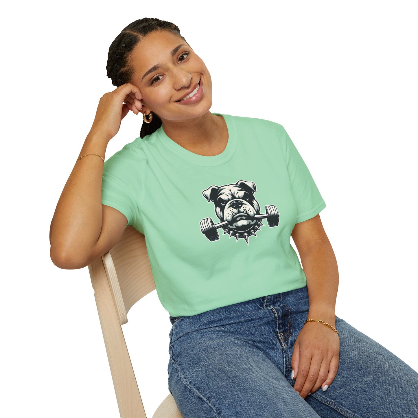 Fitness Bulldog Tee | Unisex Softstyle Comfort for Dog Lovers, Gym Warriors & Everyday Style