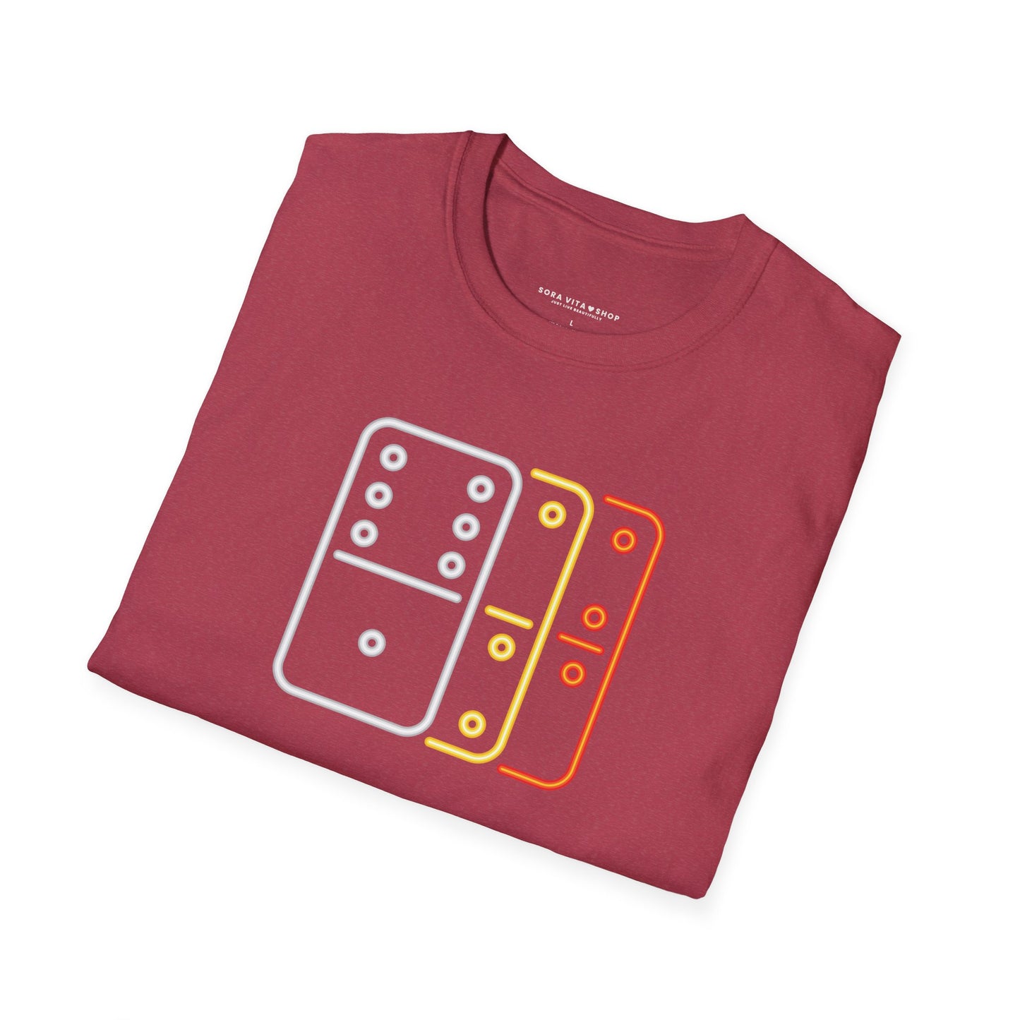Domino Graphic T‑Shirt Unisex Softstyle Tee for Gamers, Arcade Style & Fun Casual Wear