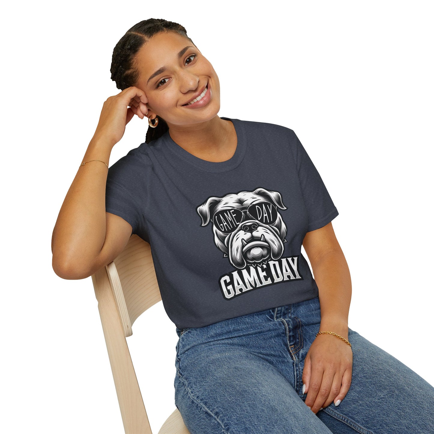 Game Day Bulldog Tee | Unisex Softstyle Comfort for Pet Lovers, Sports Fans & Everyday Style
