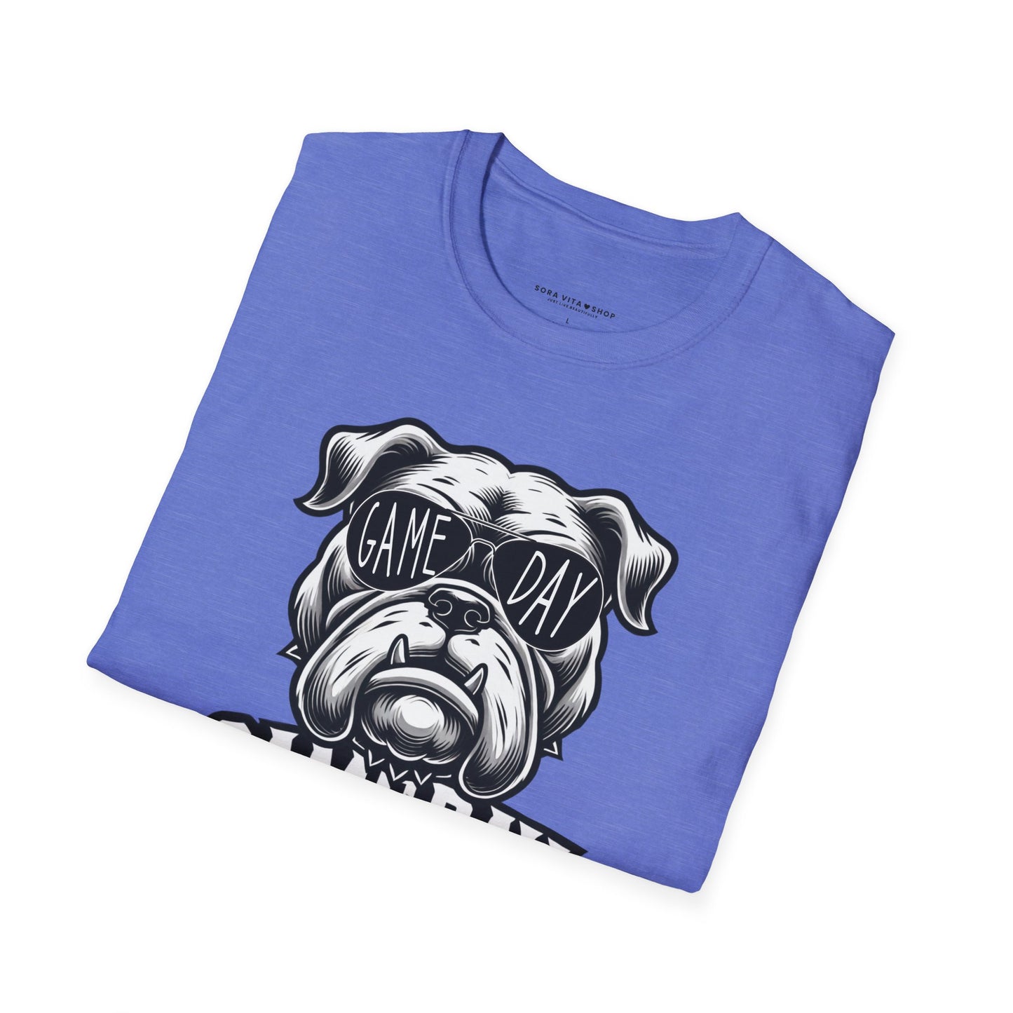 Game Day Bulldog Tee | Unisex Softstyle Comfort for Pet Lovers, Sports Fans & Everyday Style