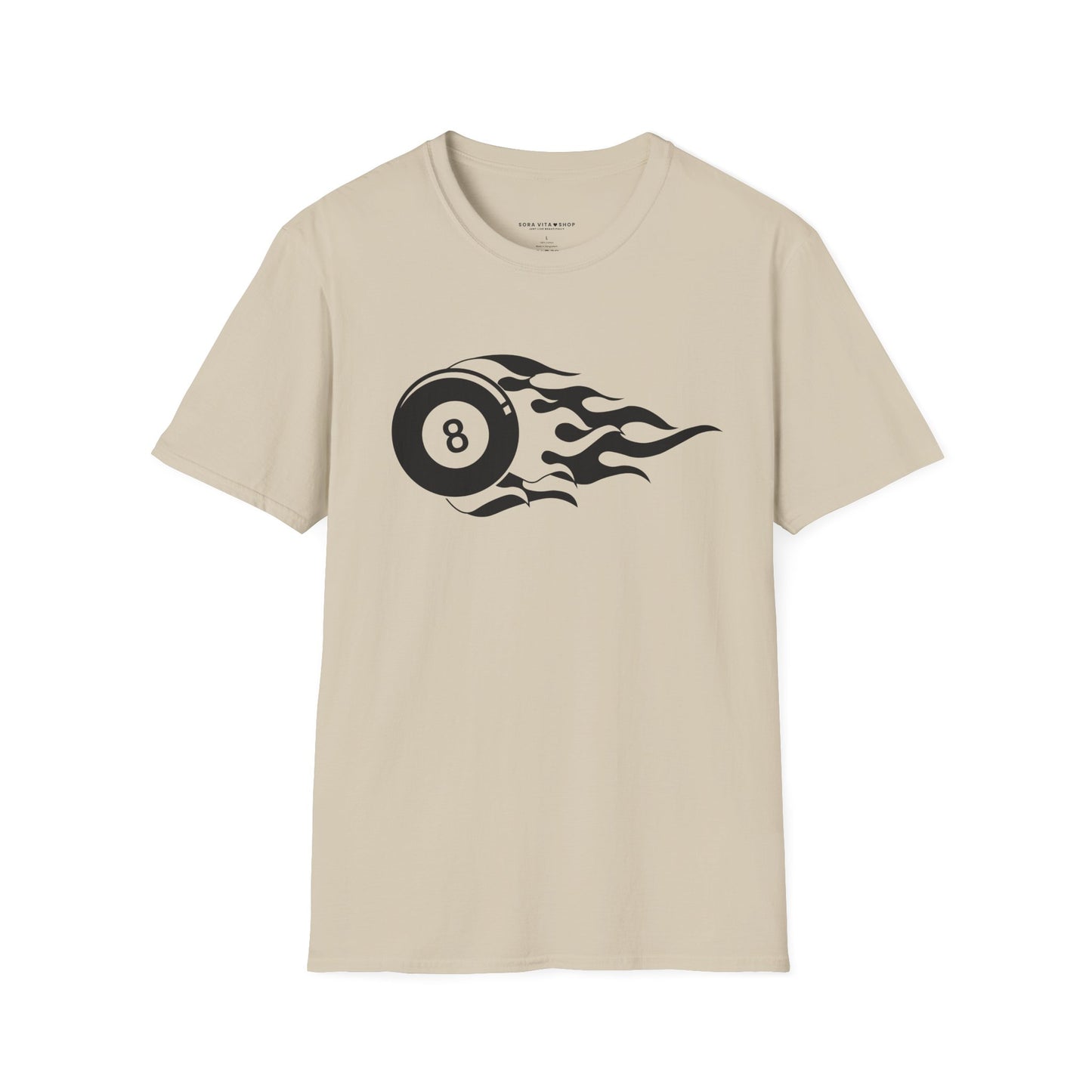 Flame Tattoo 8‑Ball Softstyle Tee – Vintage Billiards Vibes, All‑Day Comfort, Perfect Gift for Pool Lovers & Game Night Legends
