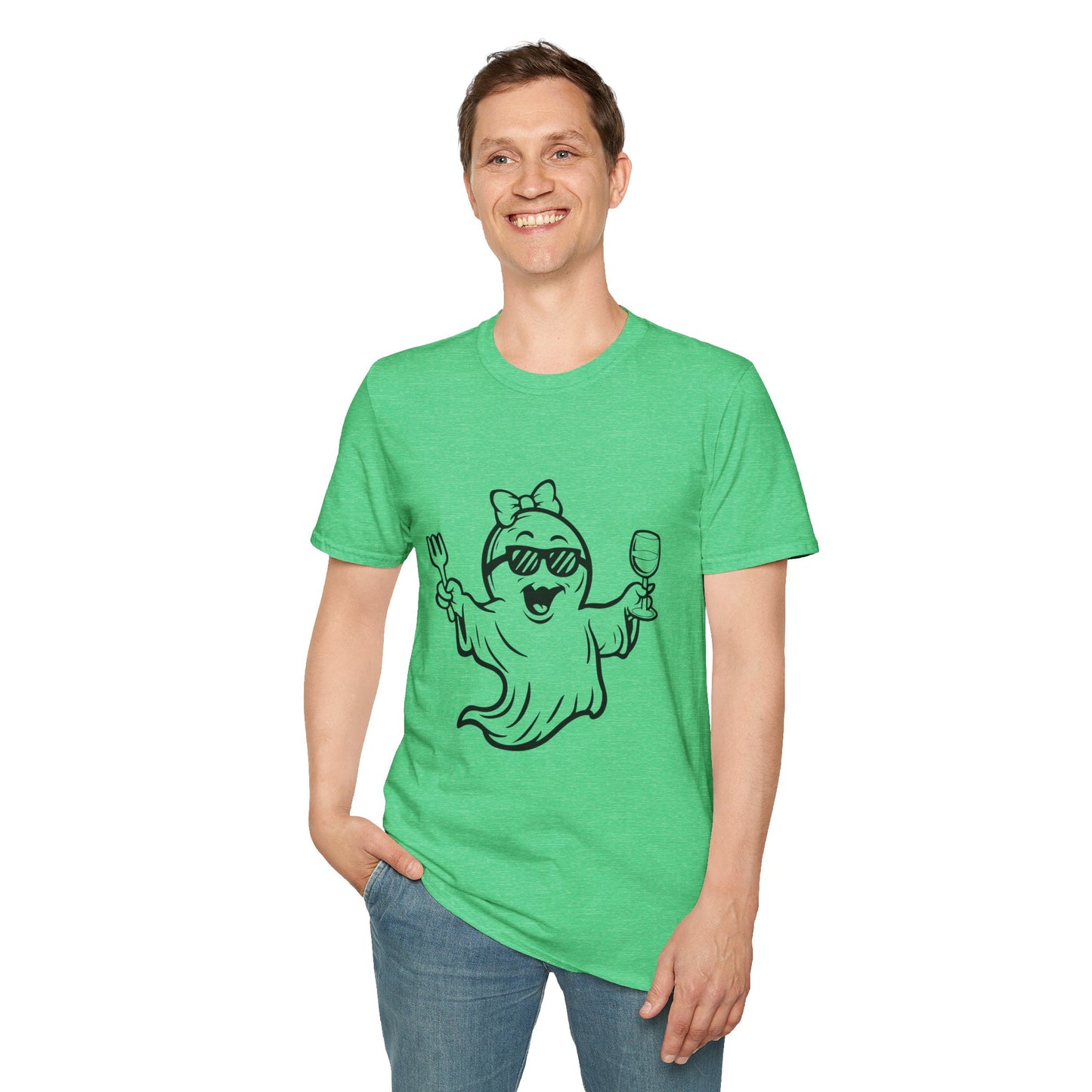 Ghostly Wine Lover Tee – Funny Halloween & Party Shirt for Spooky Wine Fans