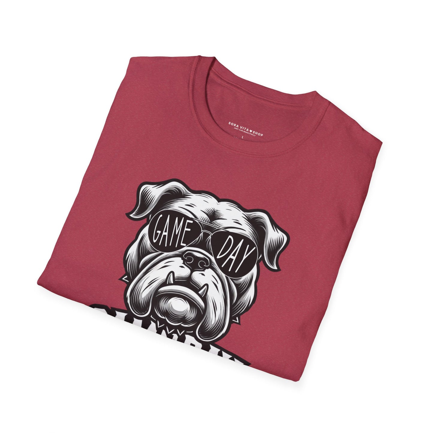Game Day Bulldog Tee | Unisex Softstyle Comfort for Pet Lovers, Sports Fans & Everyday Style