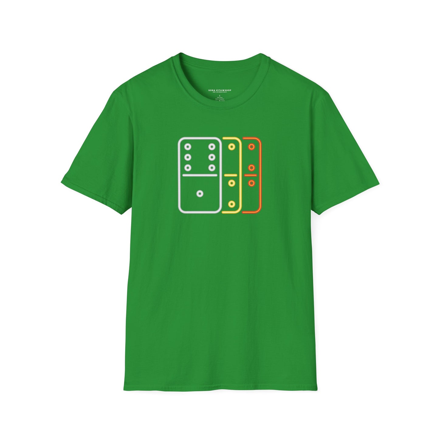 Domino Graphic T‑Shirt Unisex Softstyle Tee for Gamers, Arcade Style & Fun Casual Wear