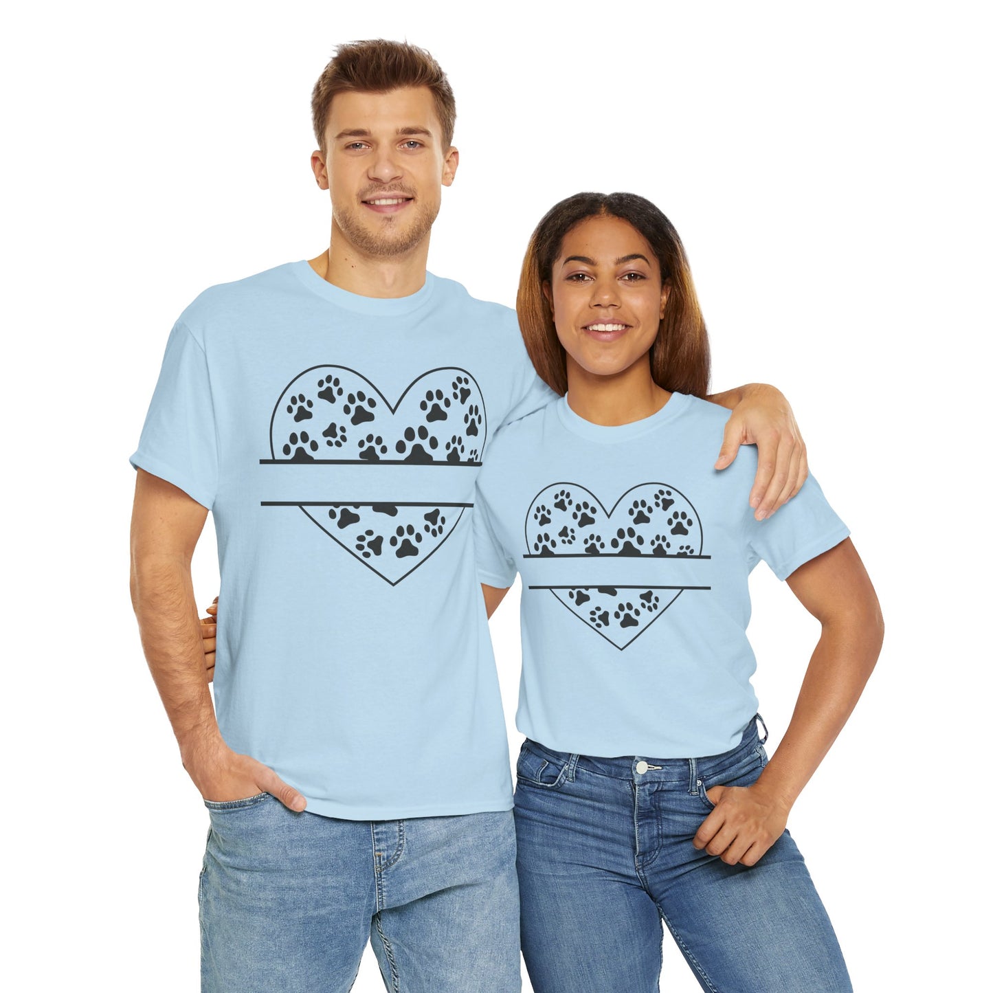 Paw Print Love Tee – Heart Paw Design Shirt for Proud Pet Parents, Dog Moms & Animal Lovers