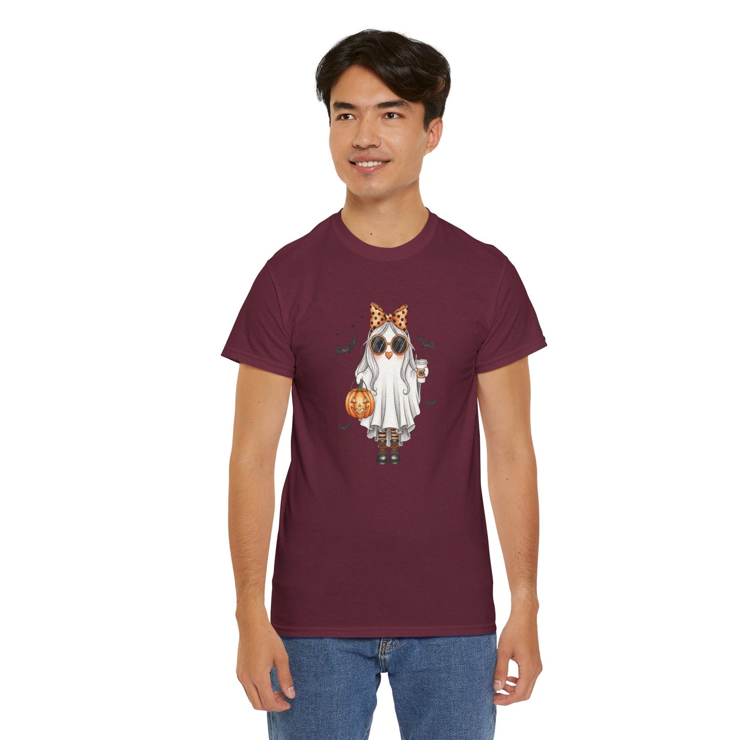Spooky‑Cute Halloween Ghost Tee | Pumpkin Spice Vibes, Unisex Heavy Cotton Comfort for Fall Fun