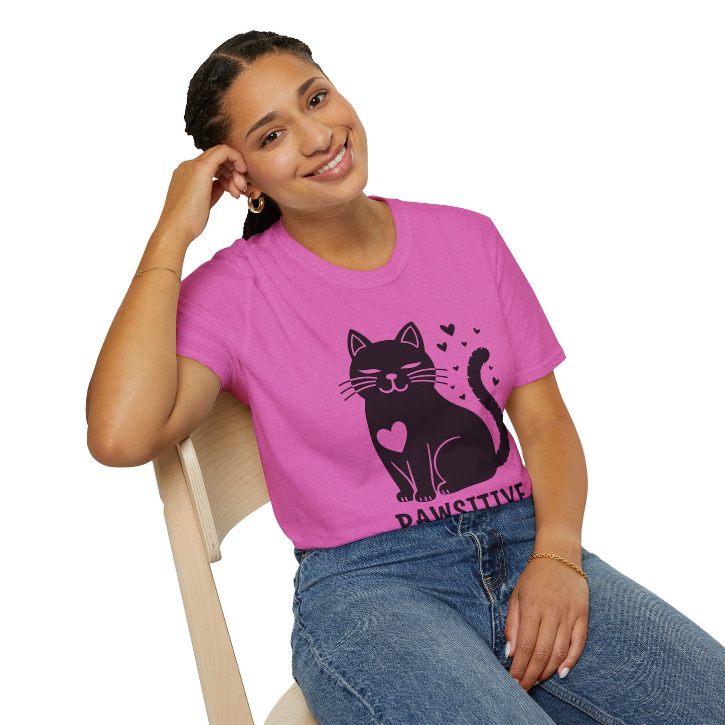 Pawsitive Cat Tee | Unisex Softstyle Comfort for Cat Lovers, Pet Advocates & Everyday Positivity