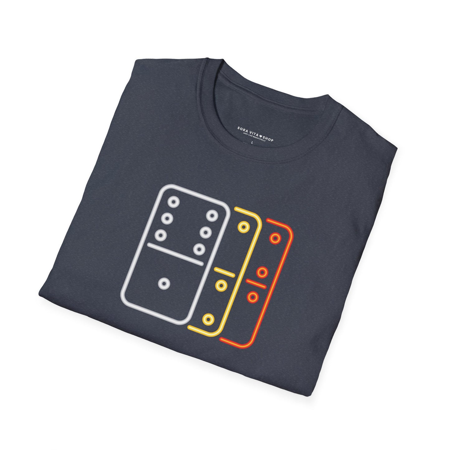 Domino Graphic T‑Shirt Unisex Softstyle Tee for Gamers, Arcade Style & Fun Casual Wear