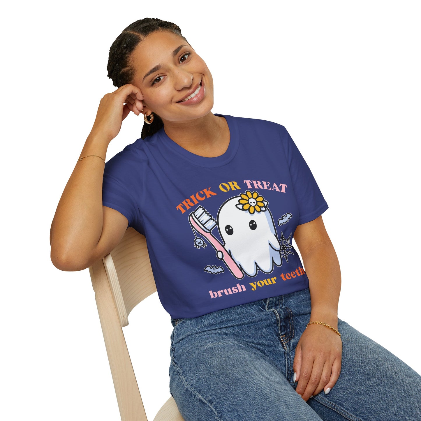 Halloween Tooth Care Ghost Tee – Fun Spooky Season Shirt for Kids & Adults, Trick‑or‑Treat & Party Ready